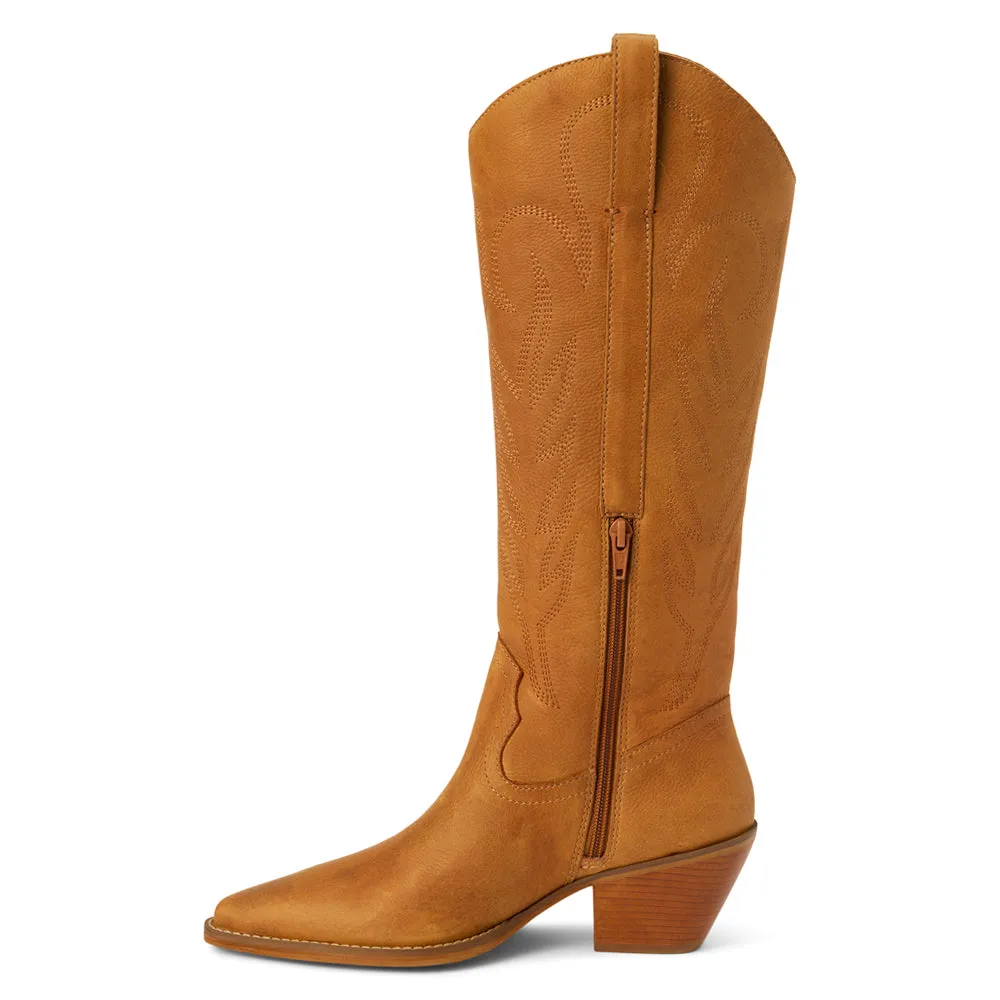 Agency Embroidered Pointed Toe Zippered Cowboy Boots