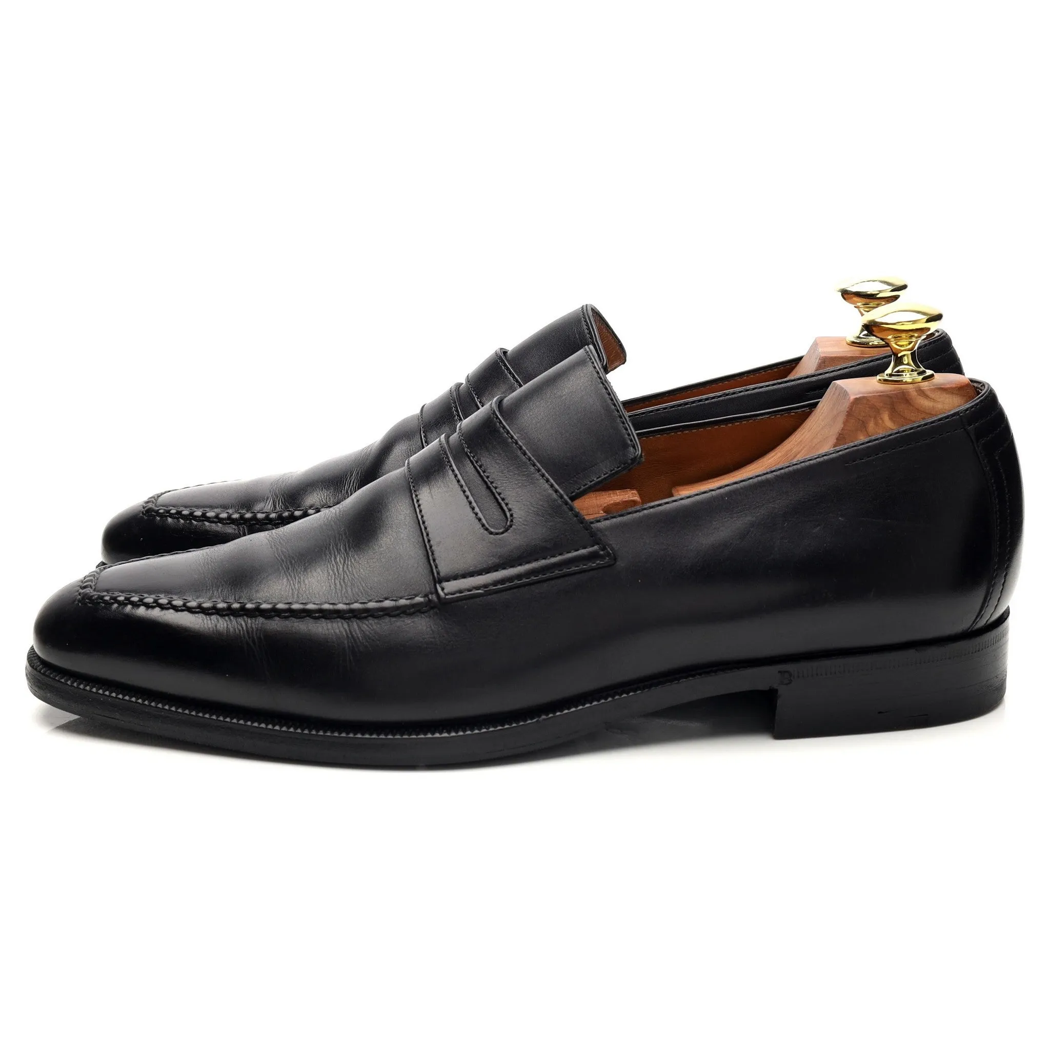 'Andy' Black Leather Loafers UK 7.5
