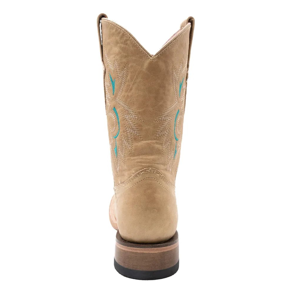 Betsy Embroidered Square Toe Pull On Cowboy Boots