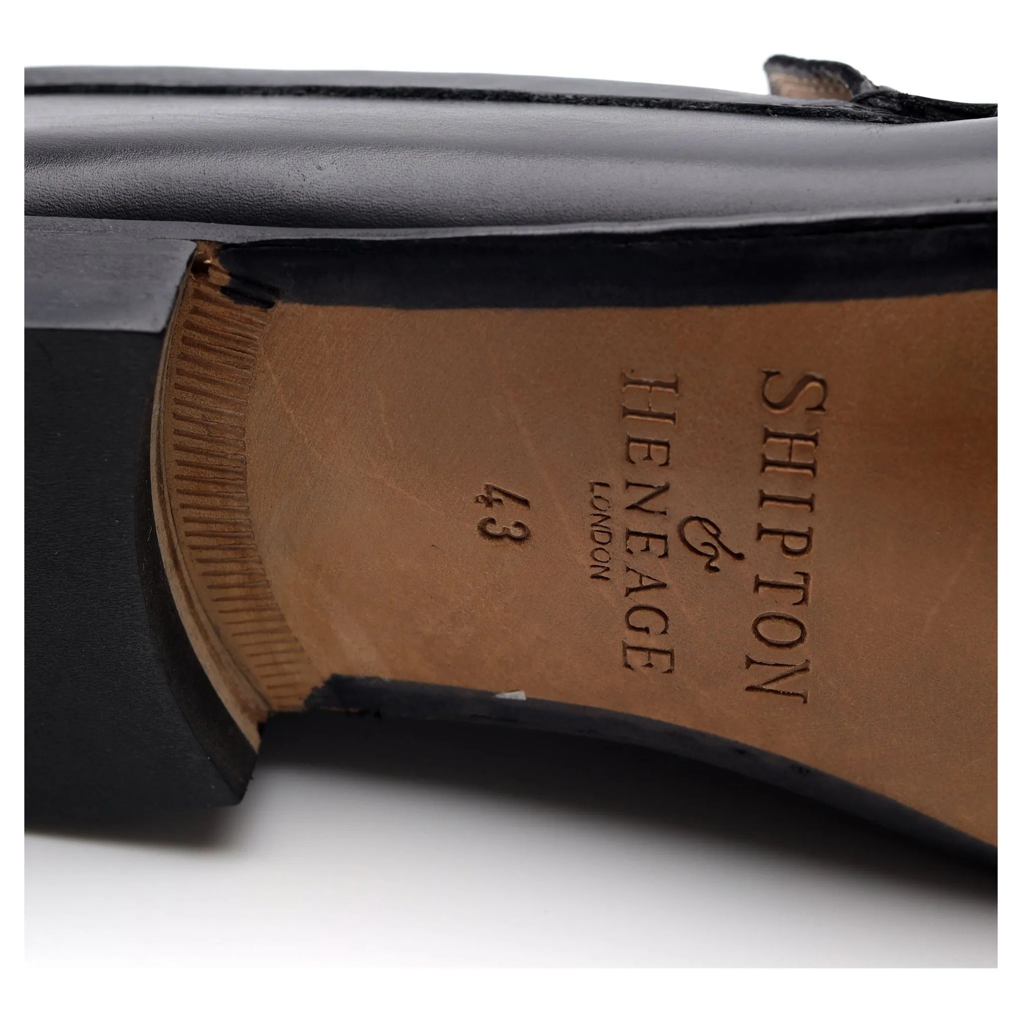 Black Leather Horsebit Loafers UK 9 EU 43