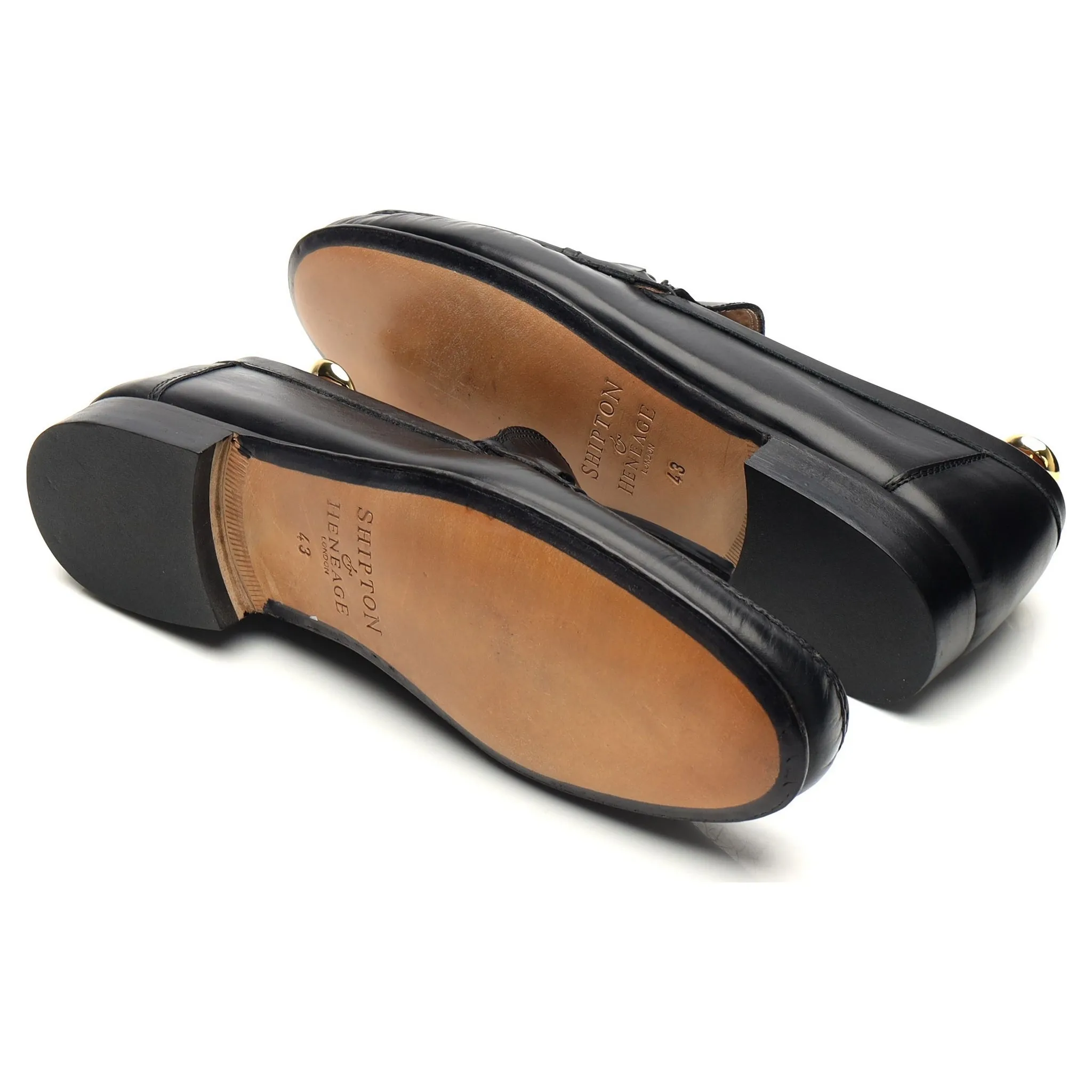 Black Leather Horsebit Loafers UK 9 EU 43