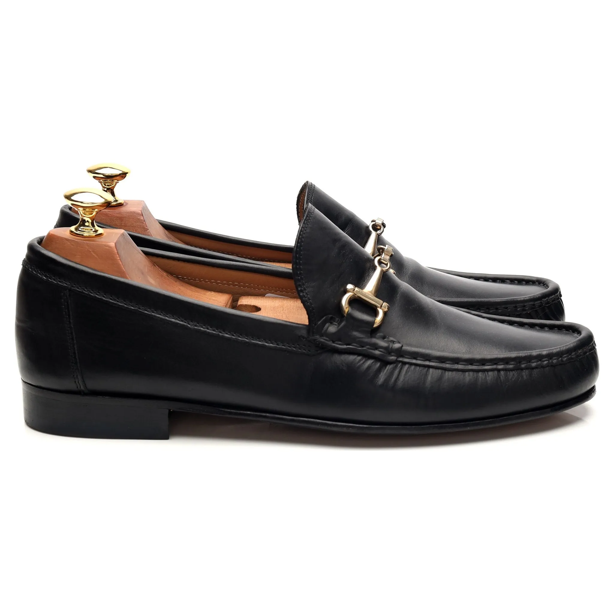 Black Leather Horsebit Loafers UK 9 EU 43