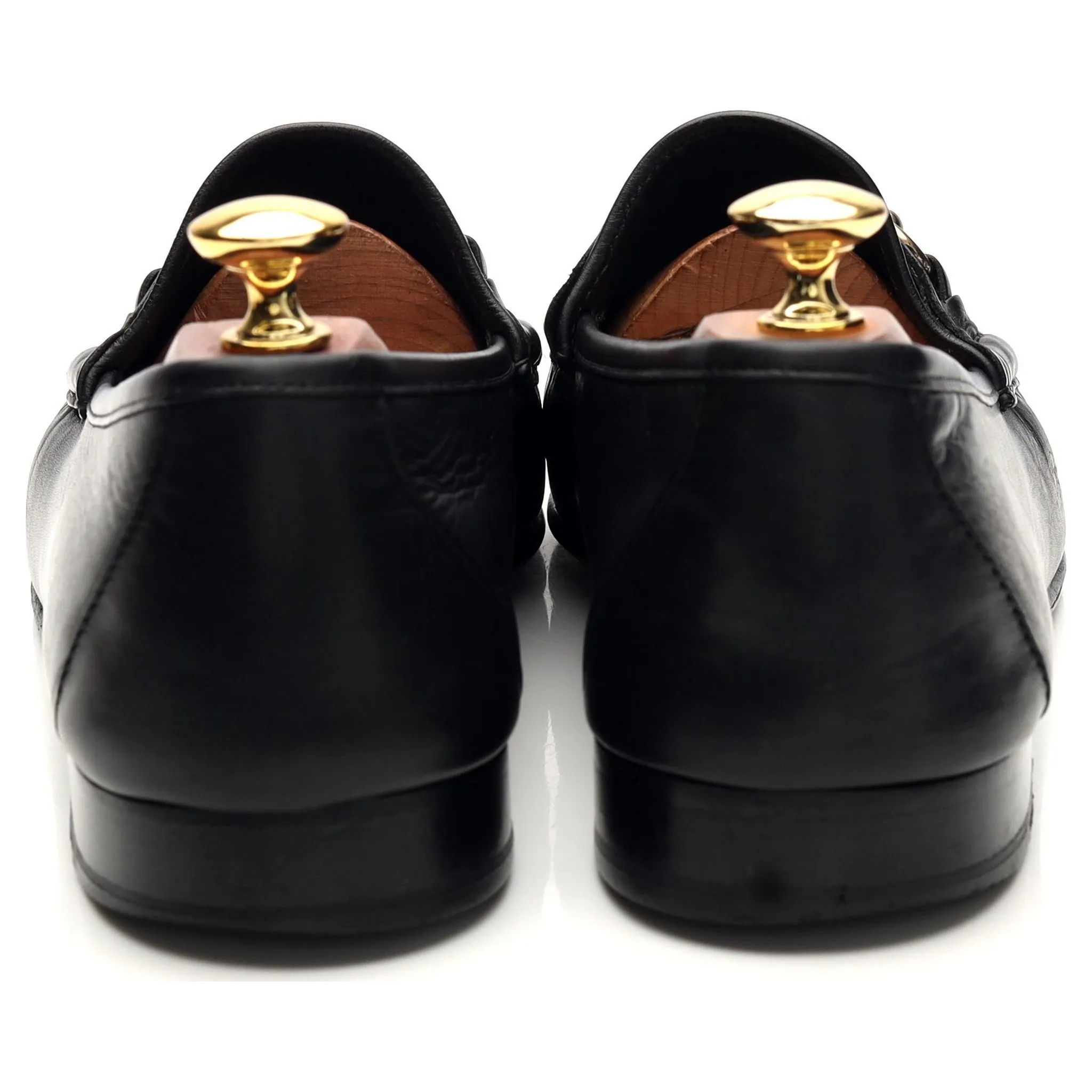 Black Leather Horsebit Loafers UK 9.5