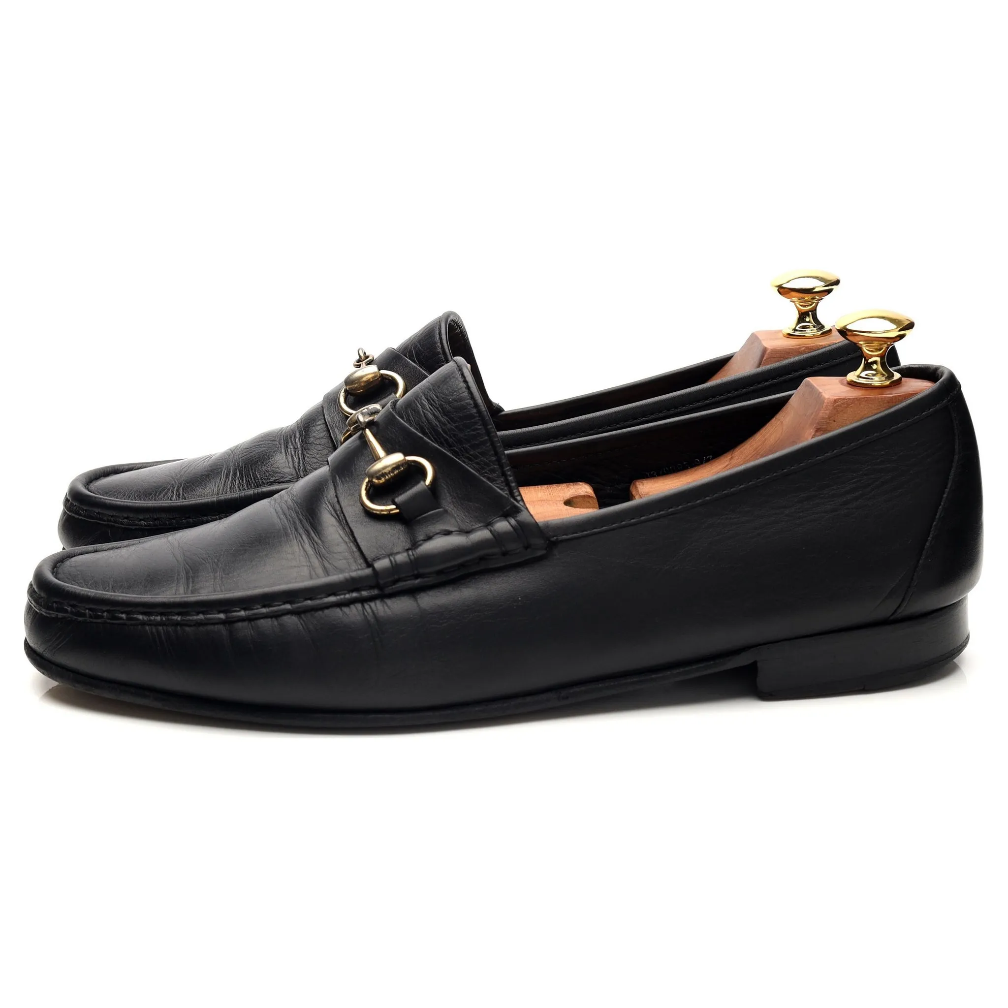 Black Leather Horsebit Loafers UK 9.5