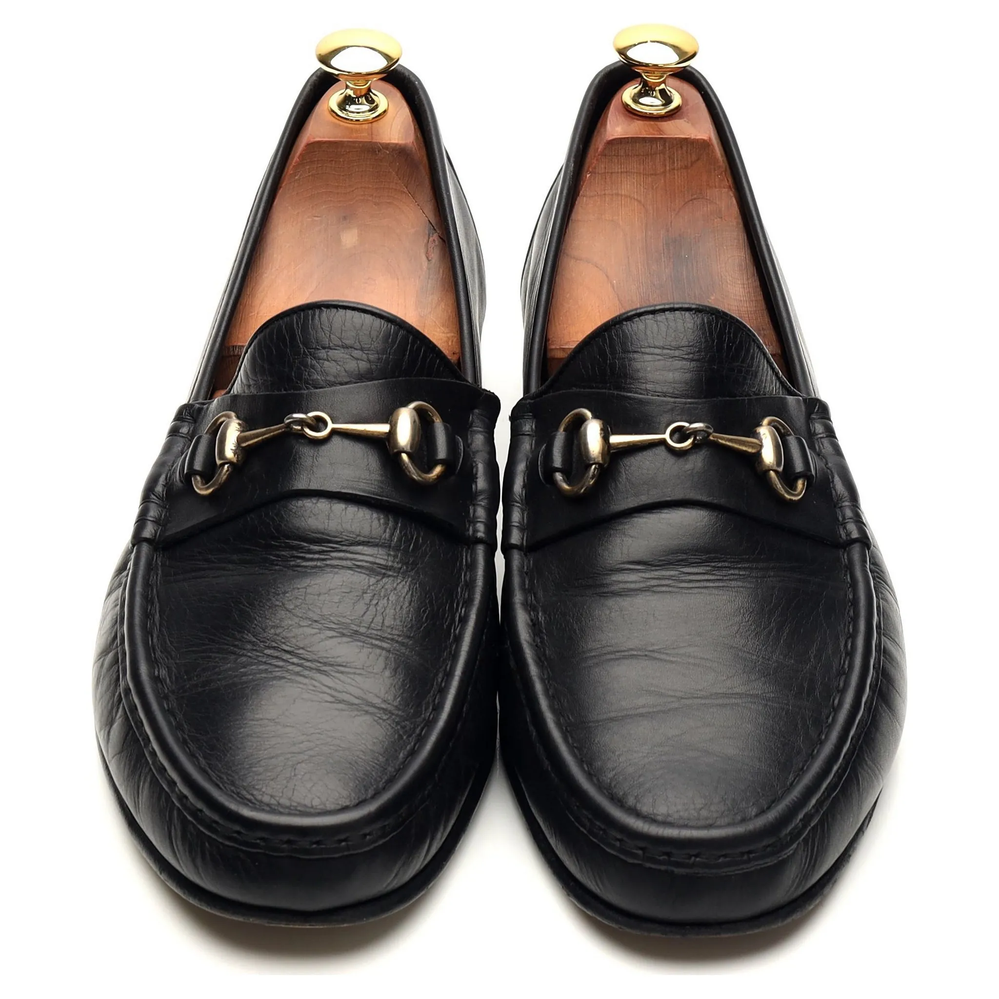 Black Leather Horsebit Loafers UK 9.5
