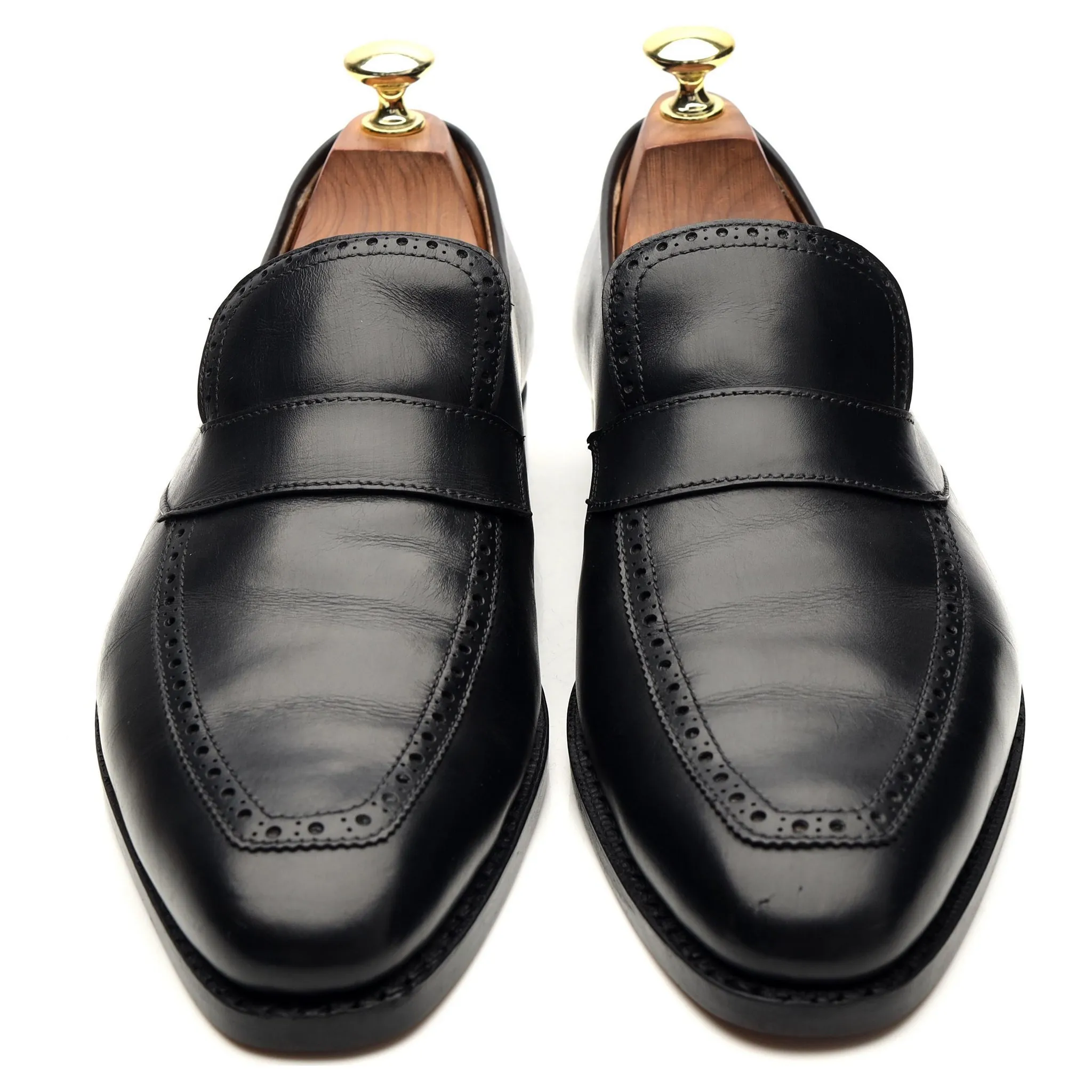 Black Leather Loafers UK 7 E