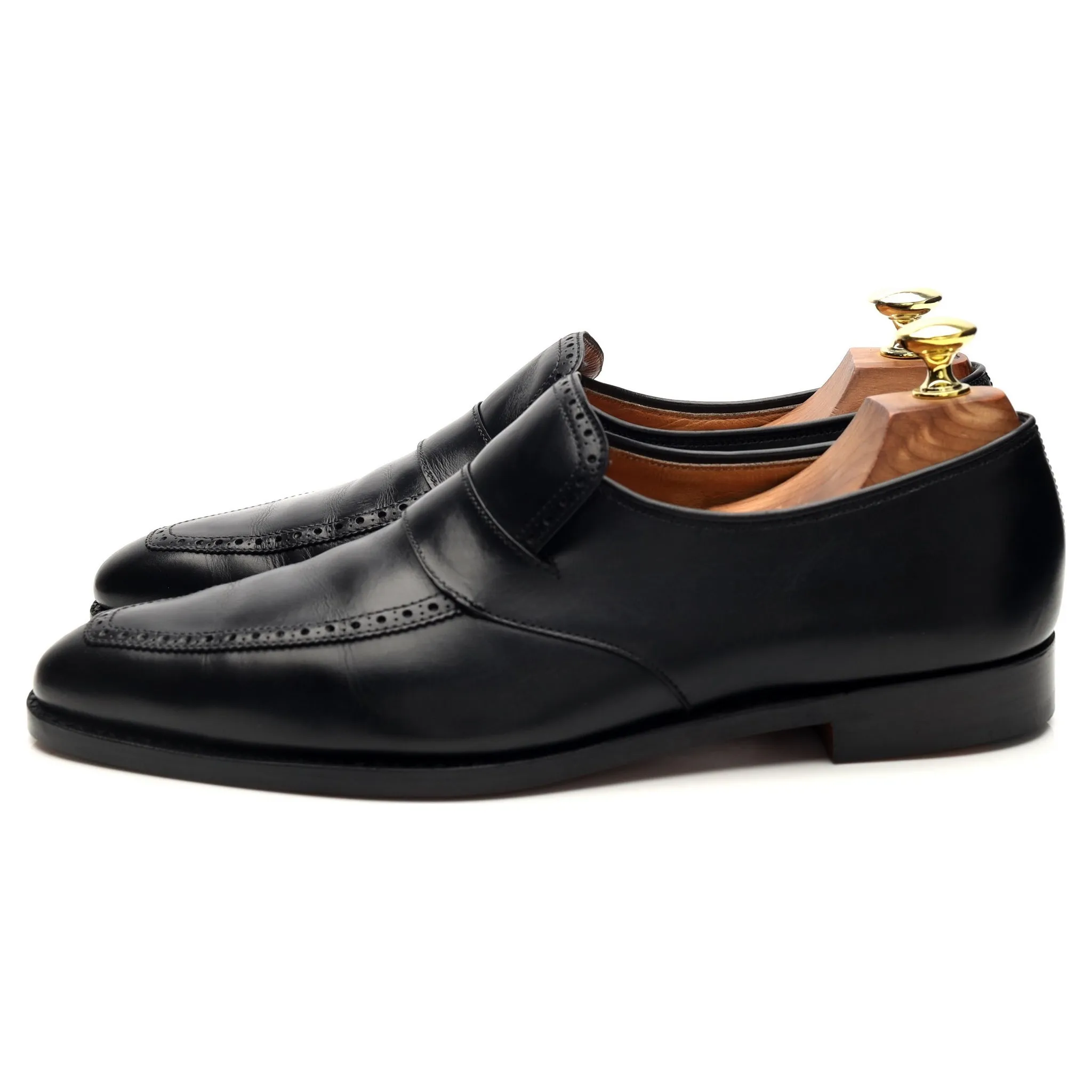 Black Leather Loafers UK 7 E