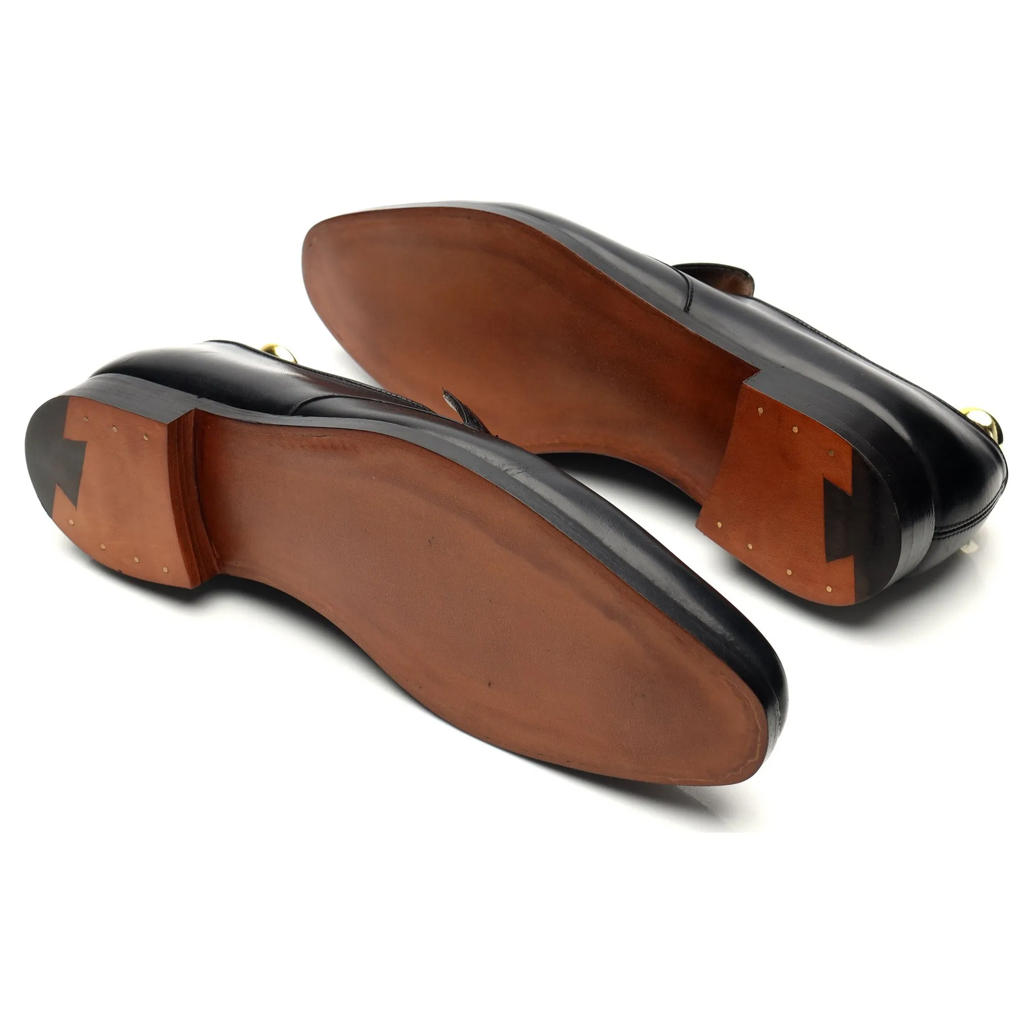Black Leather Loafers UK 7 E