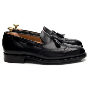 Black Leather Tassel Loafers UK 8 E