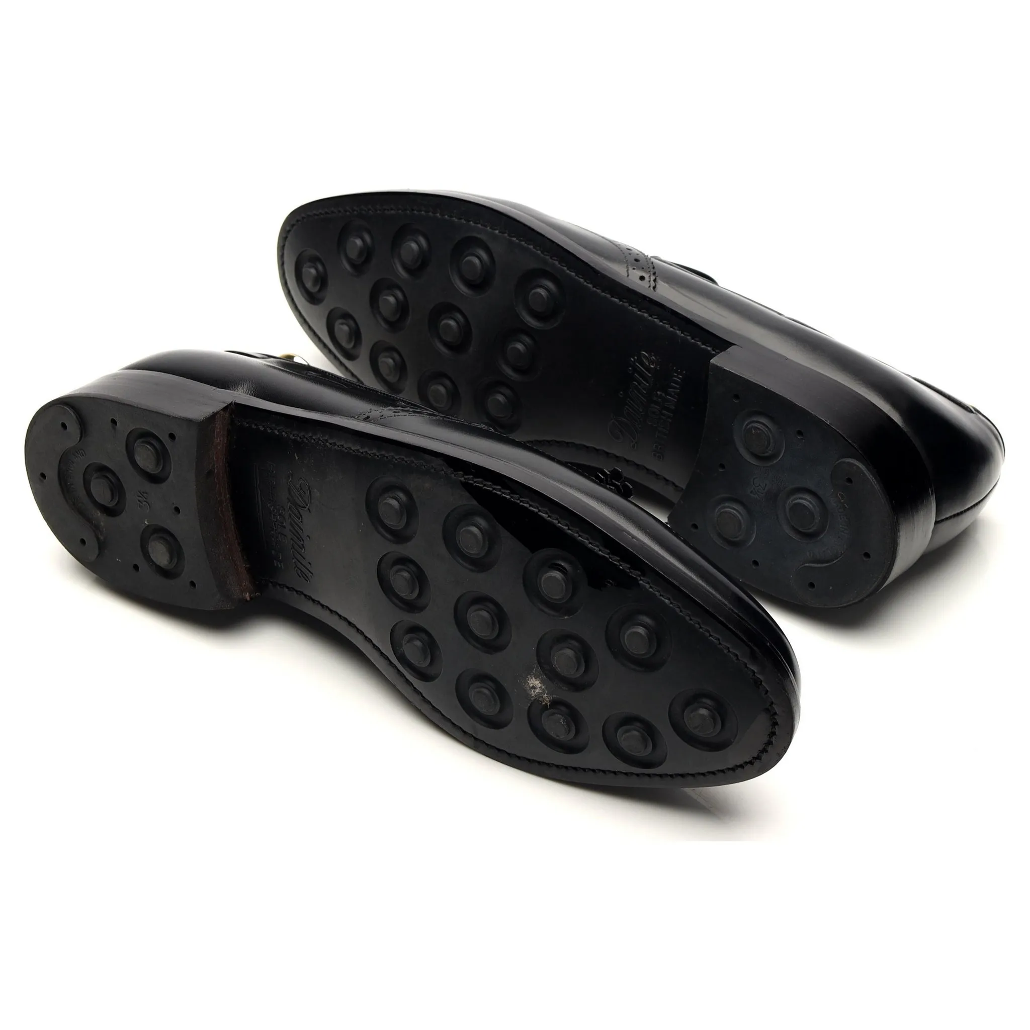 Black Leather Tassel Loafers UK 8 E