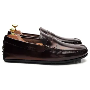 'Bucharest' Burgundy Leather Driving Loafers UK 7