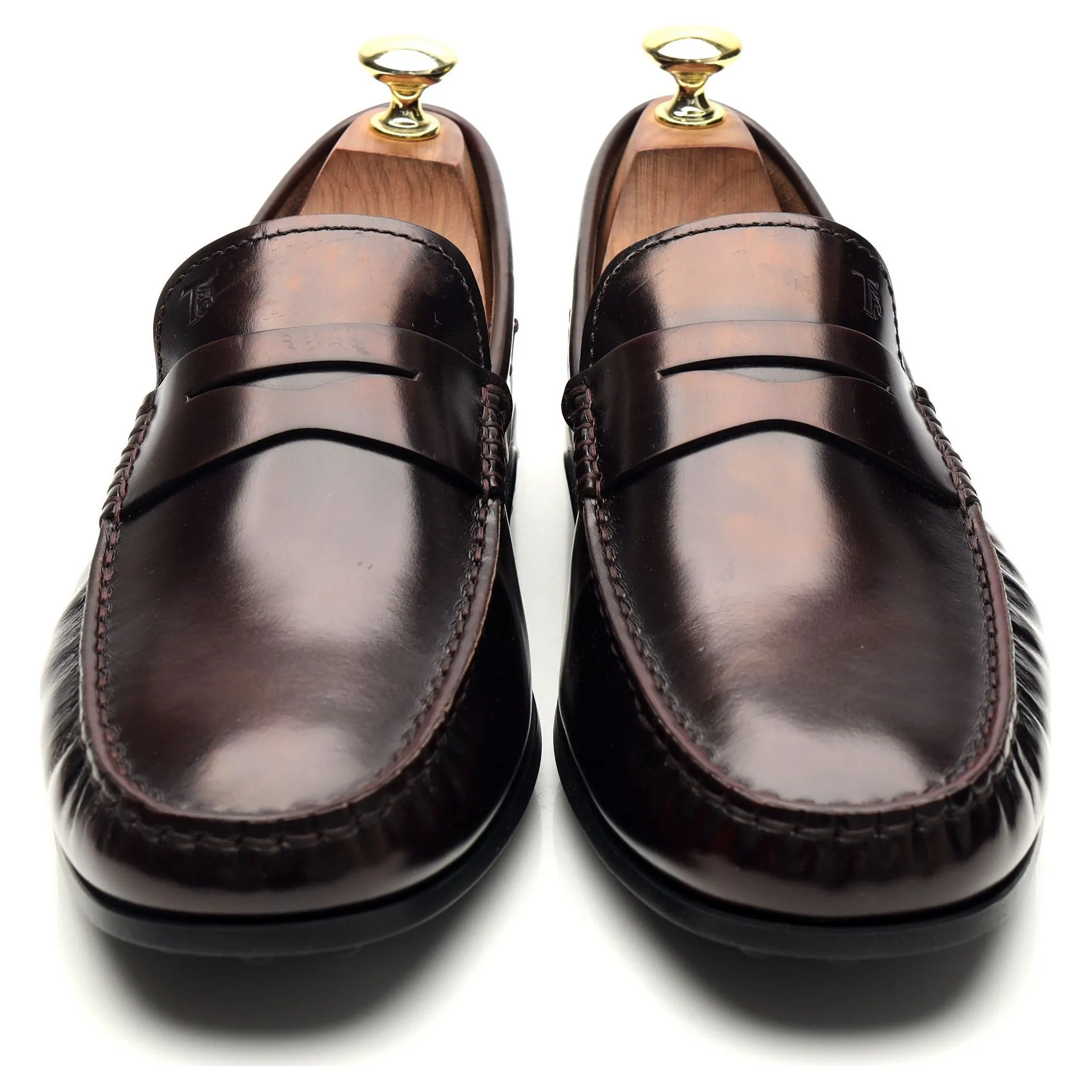 'Bucharest' Burgundy Leather Driving Loafers UK 7