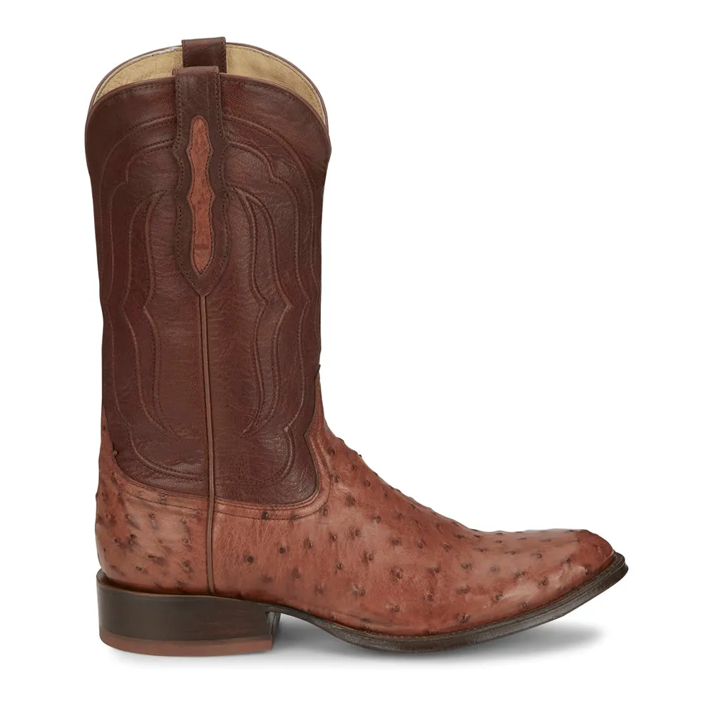 Canonero Full Quill Ostrich Round Toe Pull On Cowboy Boots