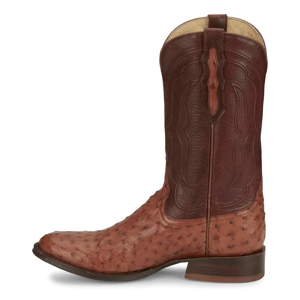 Canonero Full Quill Ostrich Round Toe Pull On Cowboy Boots