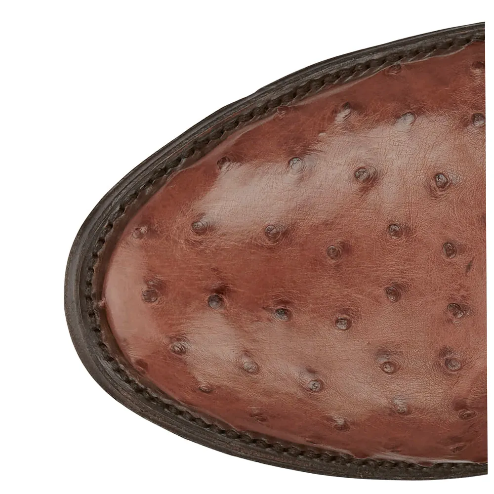 Canonero Full Quill Ostrich Round Toe Pull On Cowboy Boots