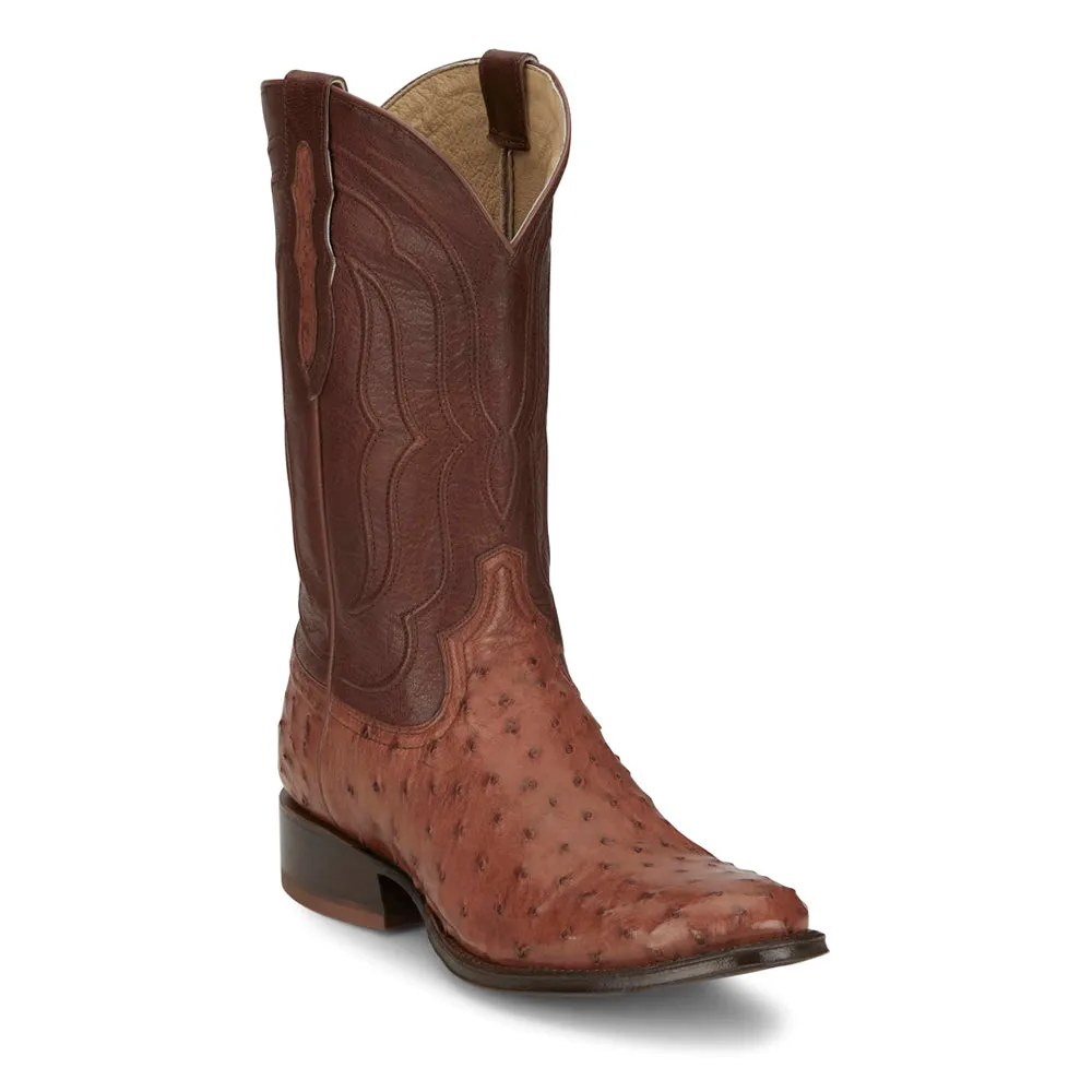 Canonero Full Quill Ostrich Round Toe Pull On Cowboy Boots