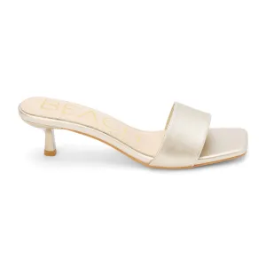 Capricorn Metallic Kitten Heel Slide Sandals