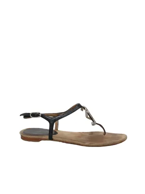 CC Logo Leather Sandals