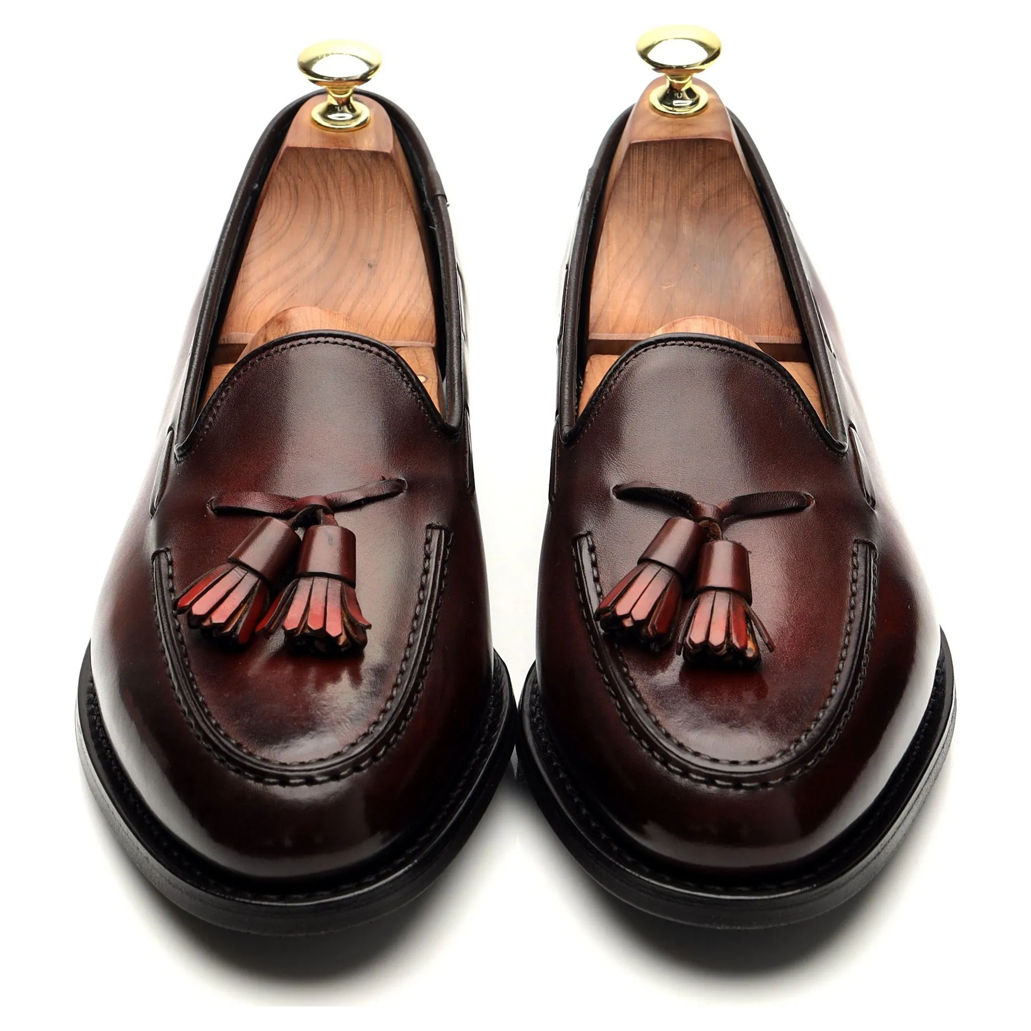 'Chicane' Burgundy Leather Tassel Loafers UK 7.5 G