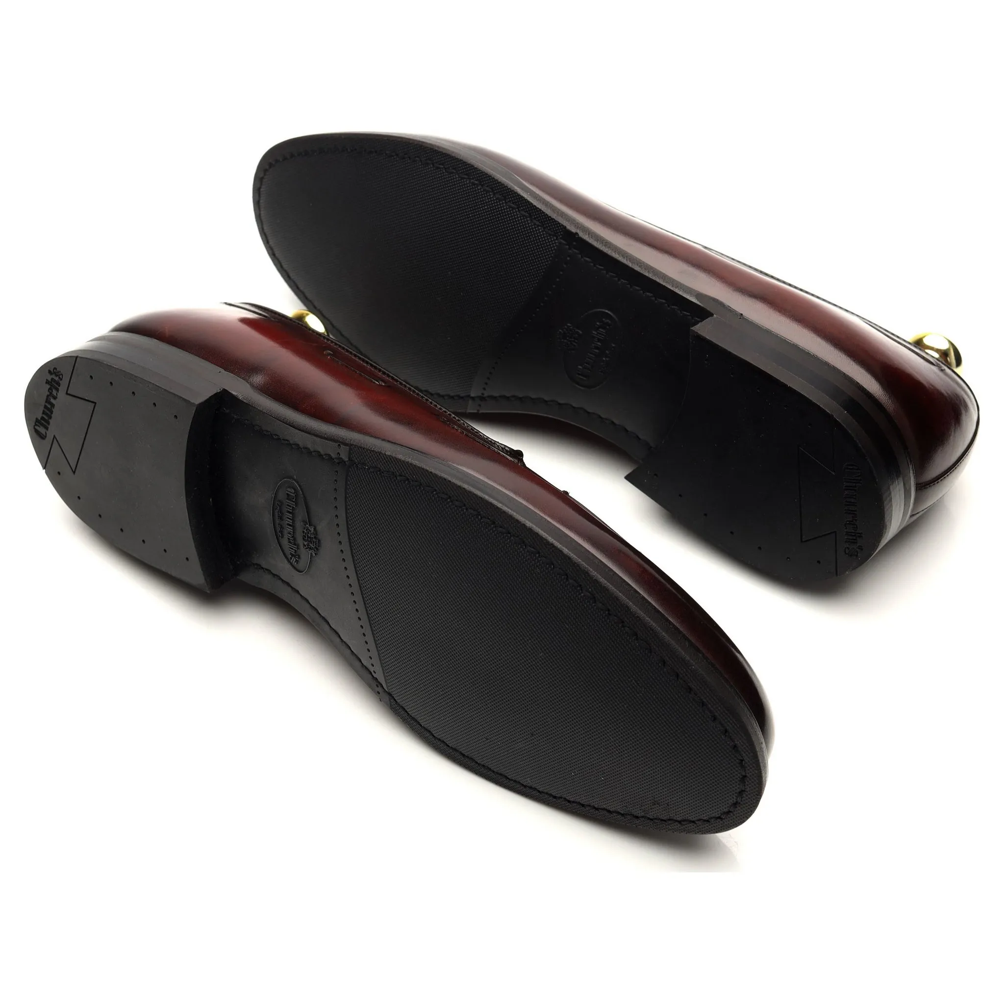 'Chicane' Burgundy Leather Tassel Loafers UK 7.5 G