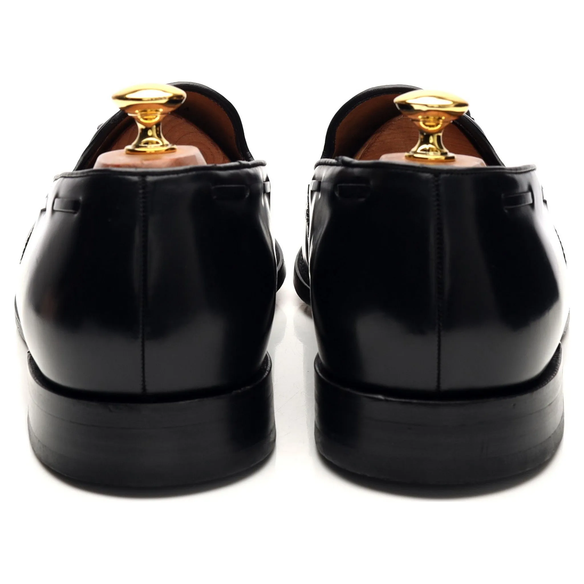 'Clive' Black Leather Tassel Loafers UK 10.5 F