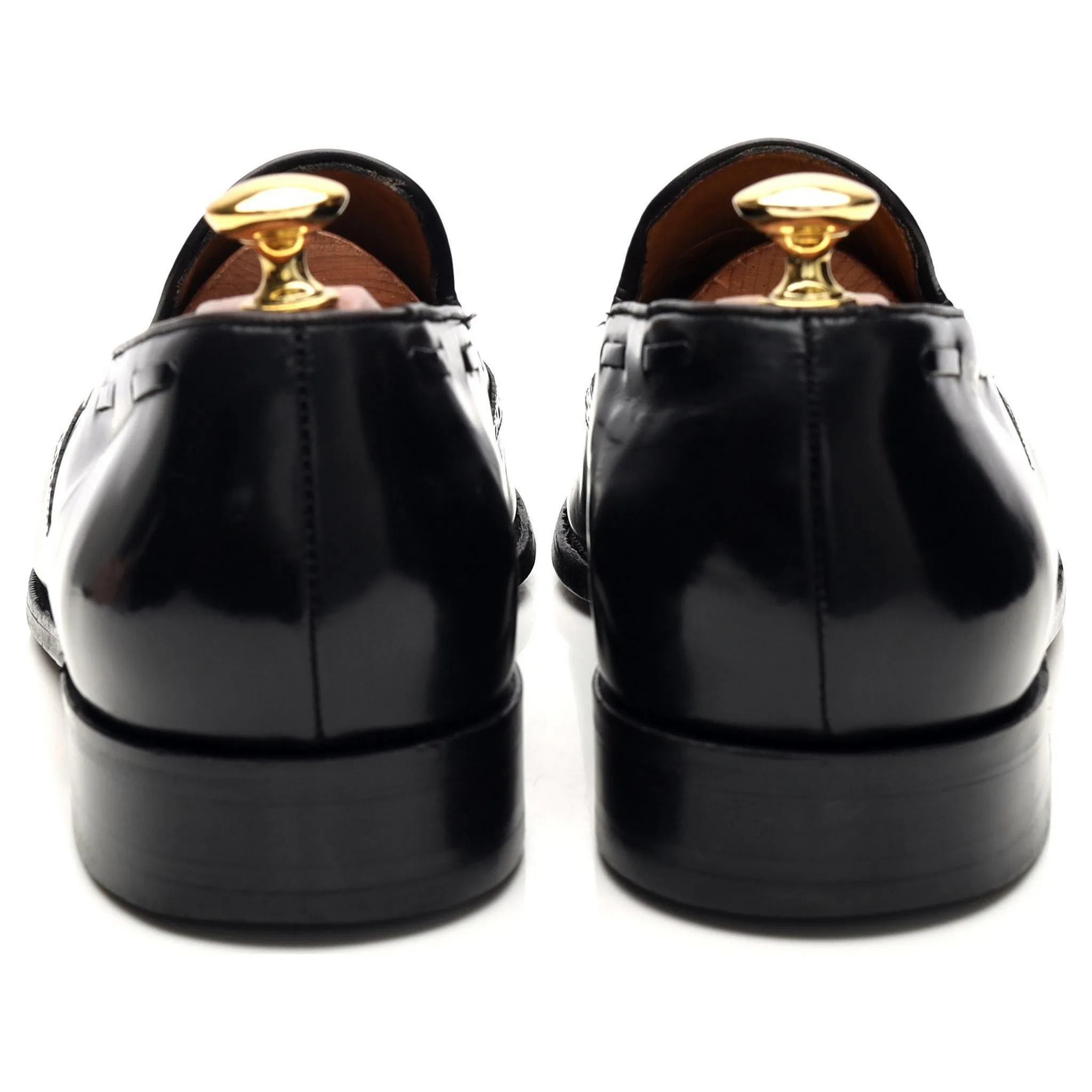 'Clive' Black Leather Tassel Loafers UK 9.5 F