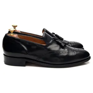 'Clive' Black Leather Tassel Loafers UK 9.5 F