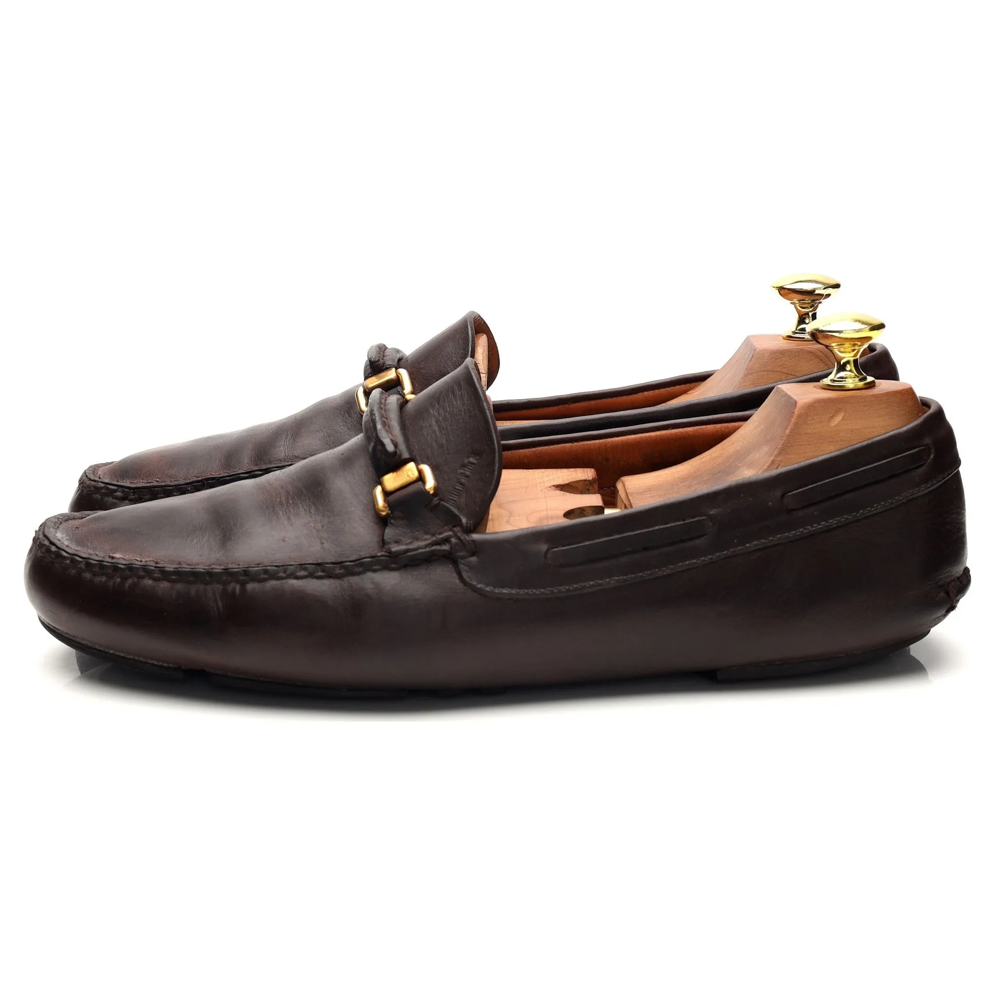 Dark Brown Leather Horsebit Loafer UK 8