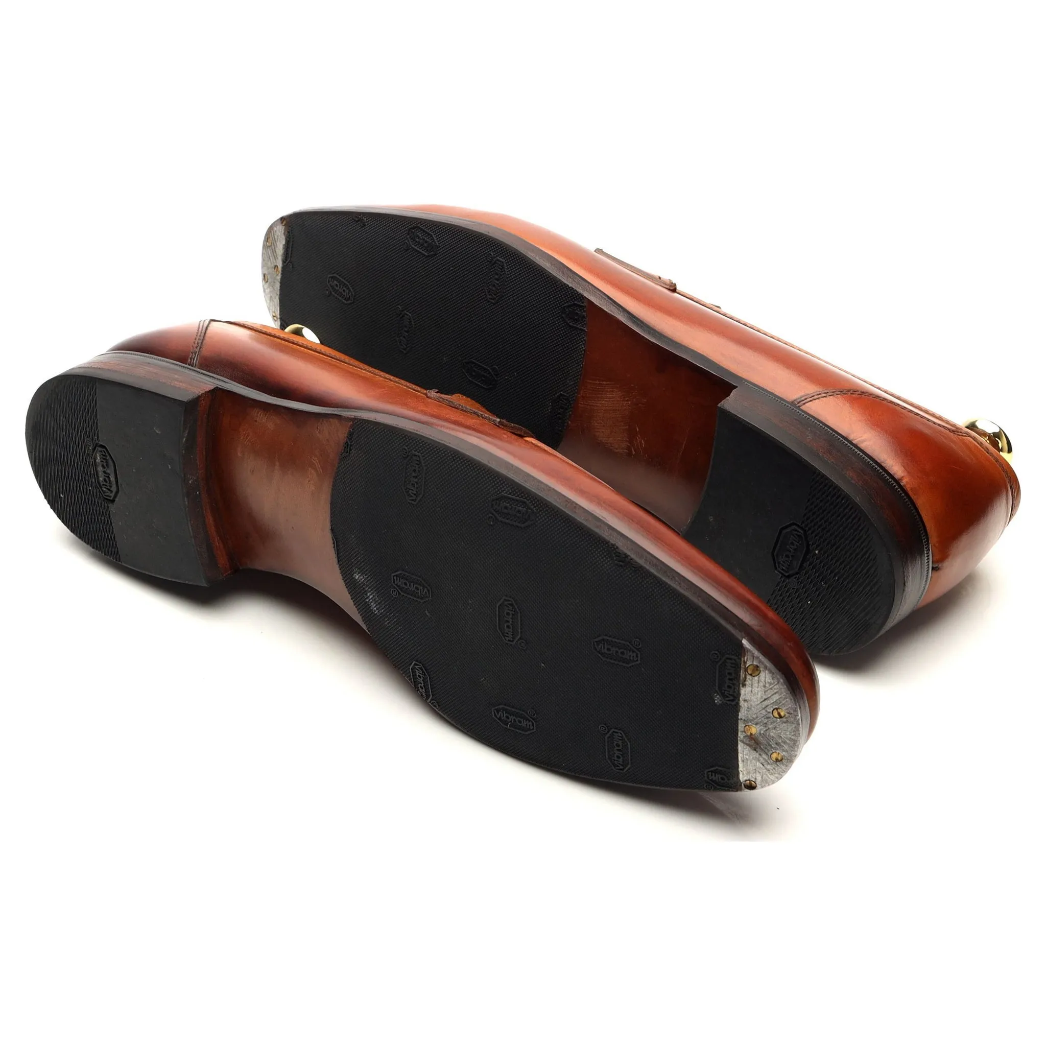 'Donald' Tan Brown Leather Loafers UK 9 E