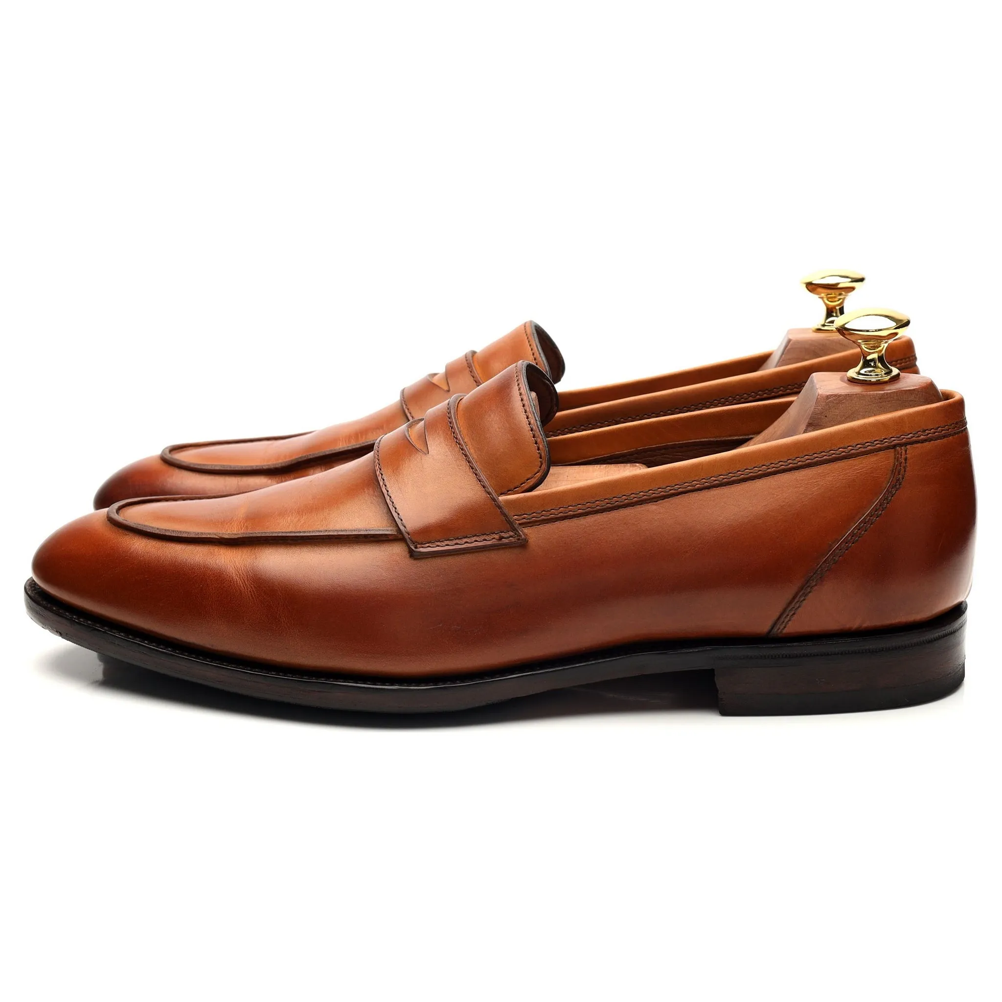'Donald' Tan Brown Leather Loafers UK 9 E