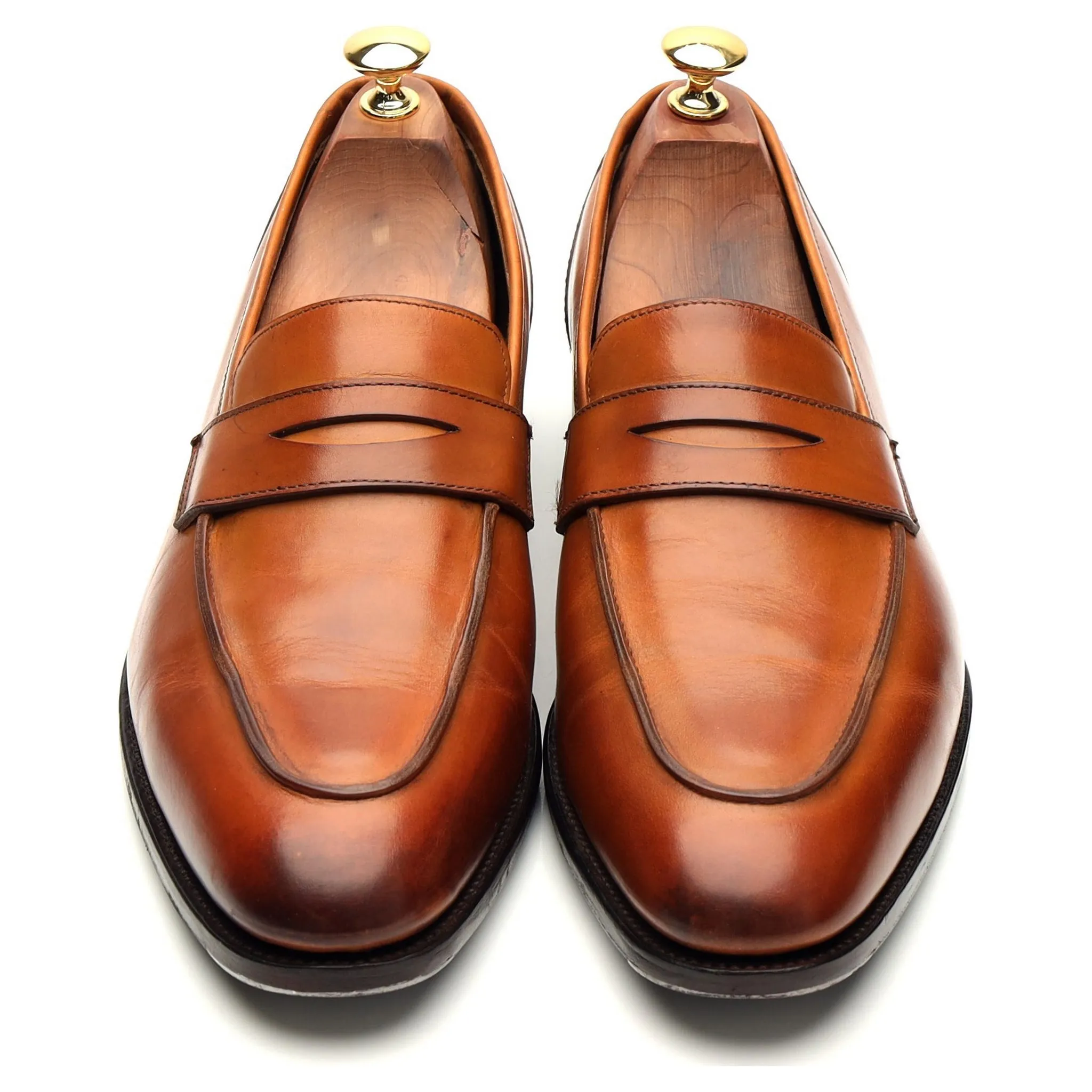 'Donald' Tan Brown Leather Loafers UK 9 E
