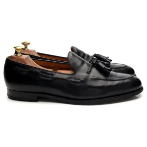 Gieves & Hawkes Black Leather Tassel Loafers UK 11 E