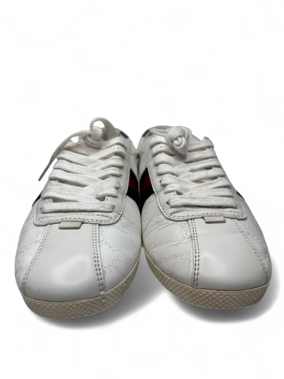 Gucci Ace Sneakers Web White Leather  Size 7