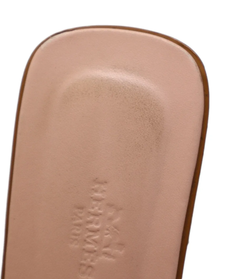 Hermes Pink Leather Sandals sz 8.5