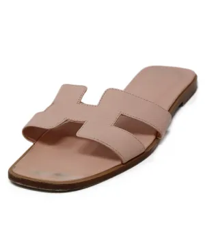 Hermes Pink Leather Sandals sz 8.5