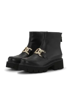 Ilse Jacobsen Black Miley Leather Ankle Boot - 001 - MILEY6002