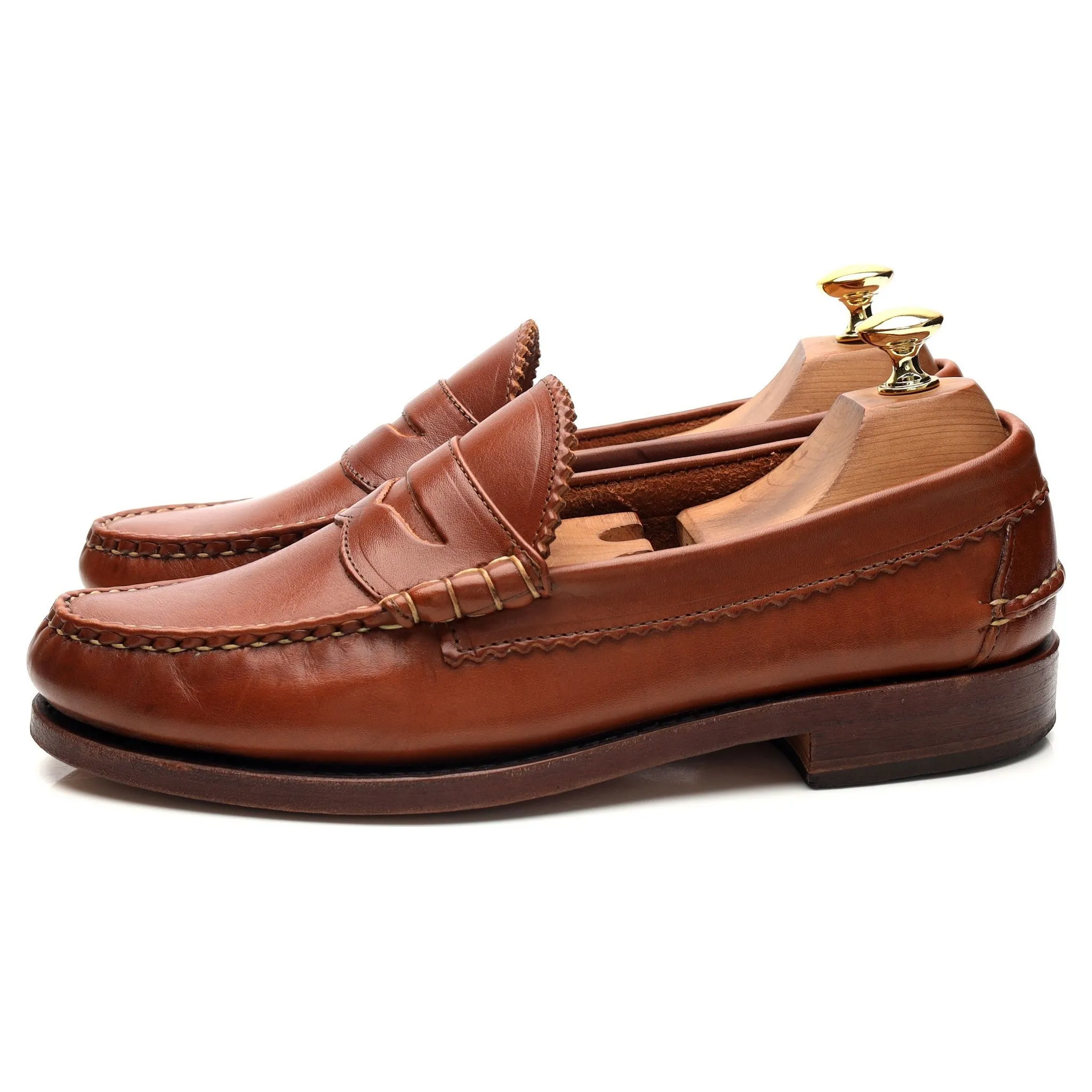 'Kenwood' Tan Brown Leather Loafers UK 7 US 8 E