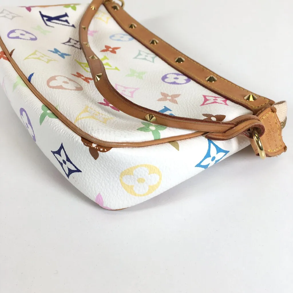 Louis Vuitton White Multicolor Pochette Accessories
