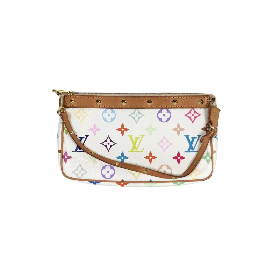Louis Vuitton White Multicolor Pochette Accessories