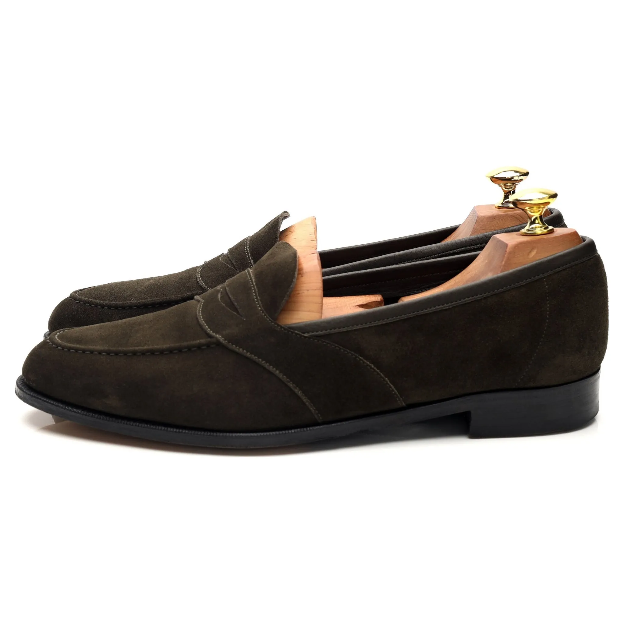 'Montpellier' Dark Green Suede Loafers UK 8.5 E