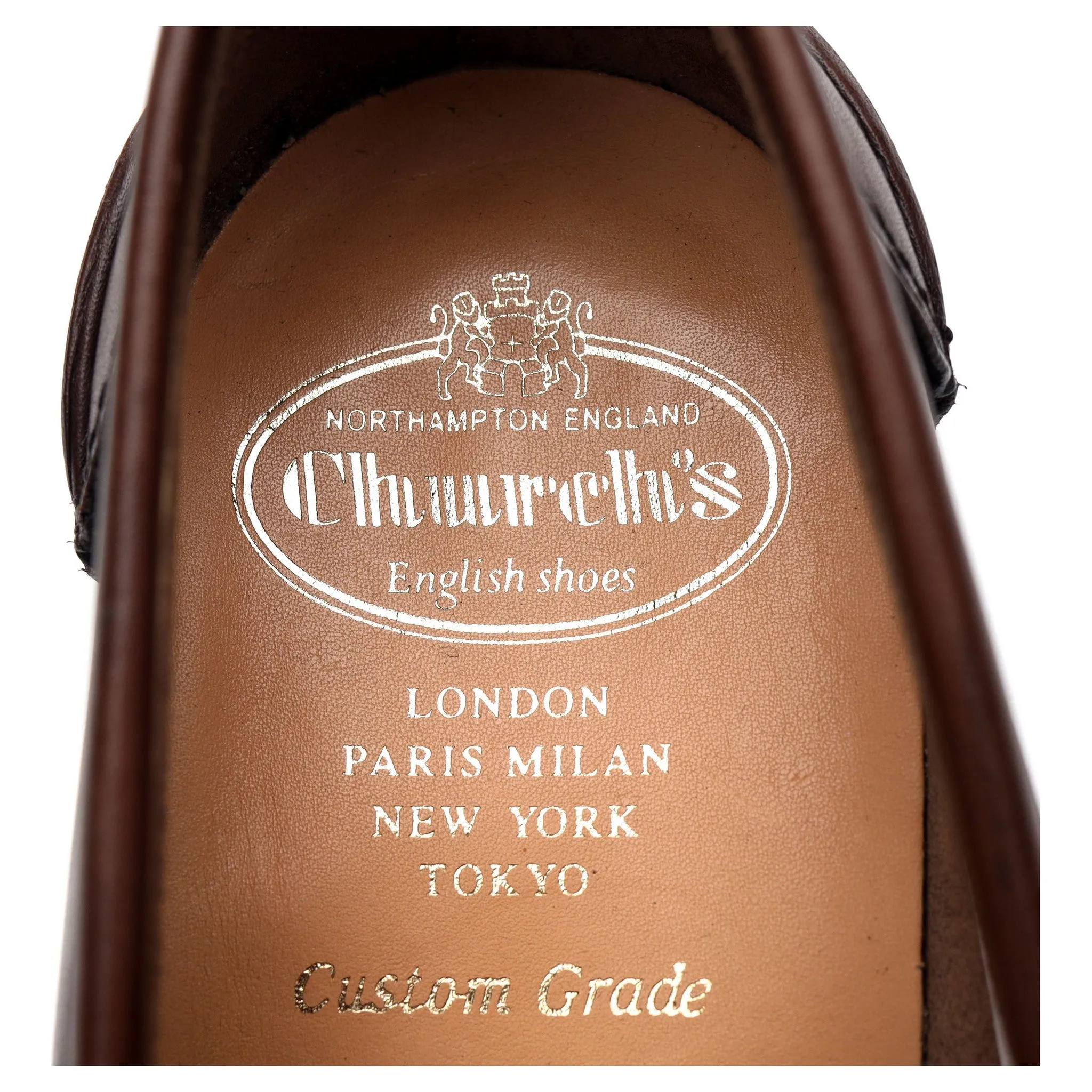 'Pembrey' Brown Leather Split Toe Loafers UK 7.5 G