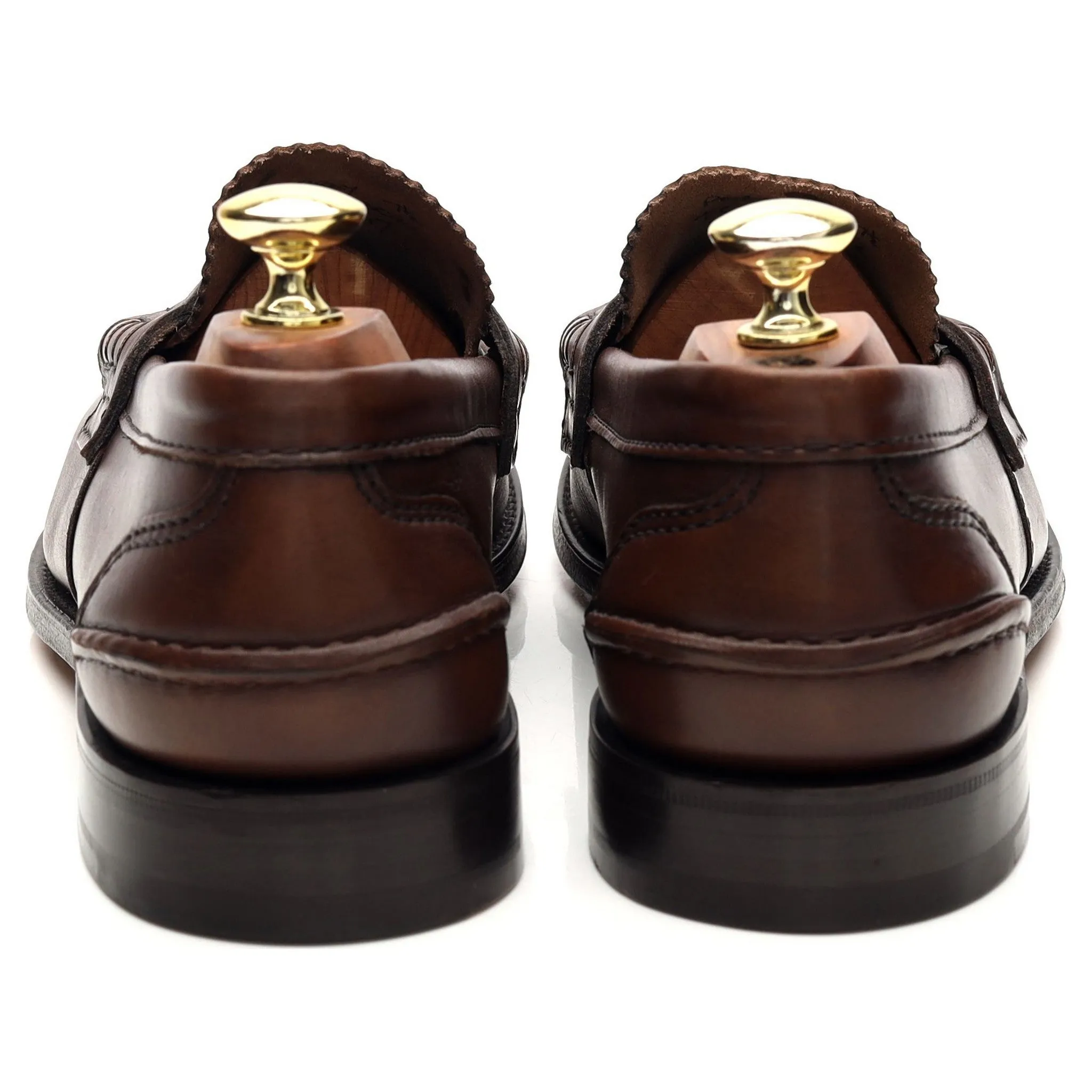'Pembrey' Brown Leather Split Toe Loafers UK 7.5 G