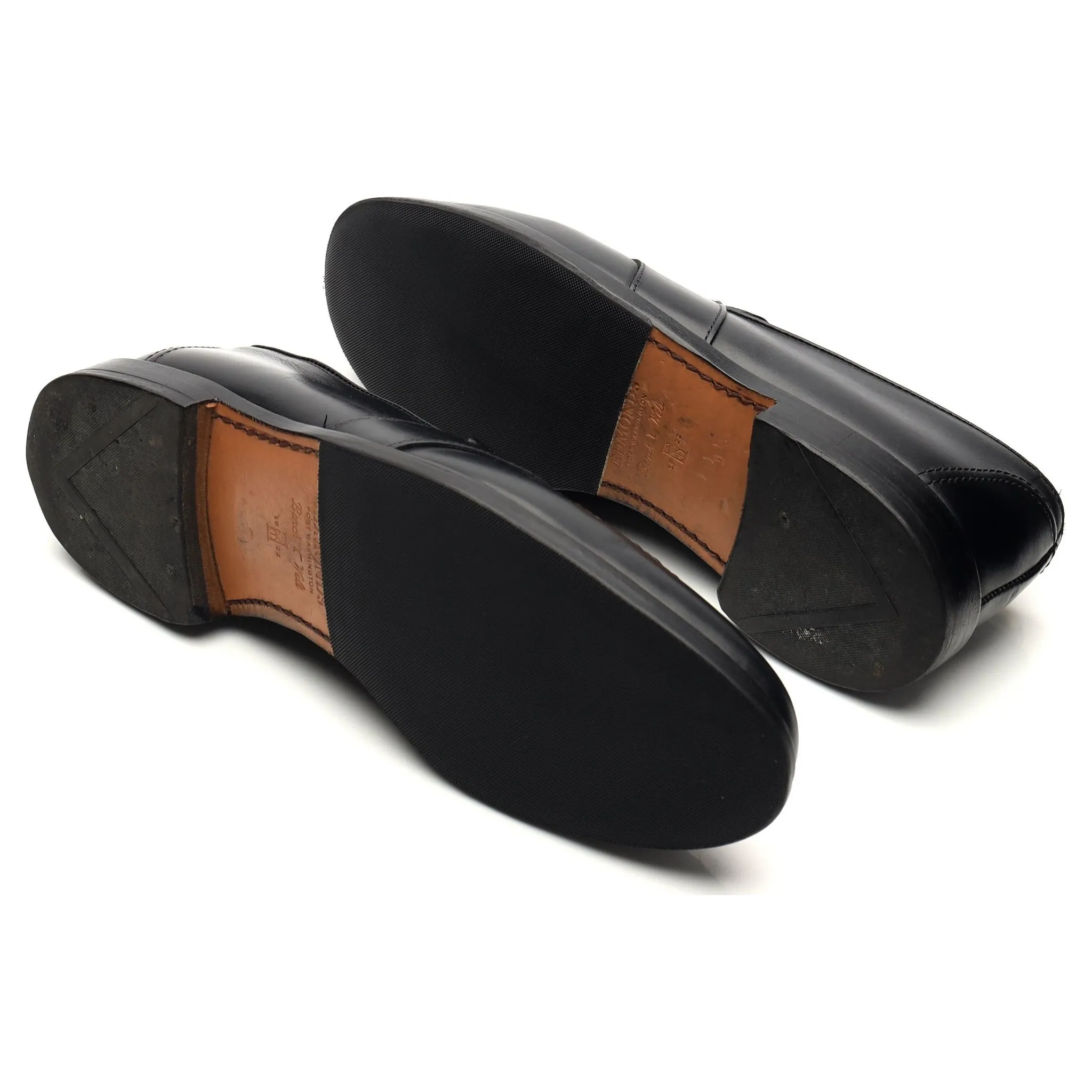 'Randolph' Black Leather Loafers UK 10 US 11 D