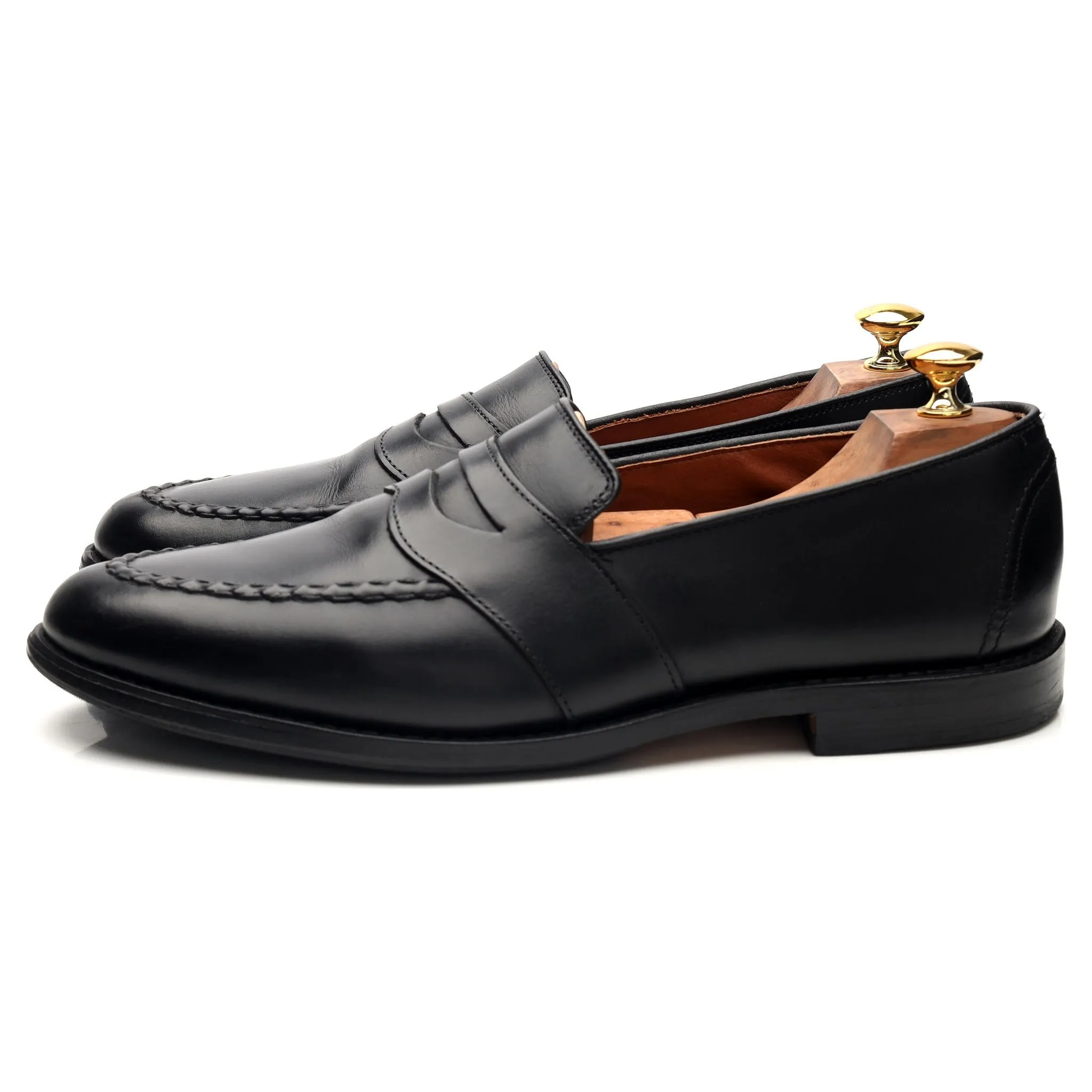 'Randolph' Black Leather Loafers UK 10 US 11 D