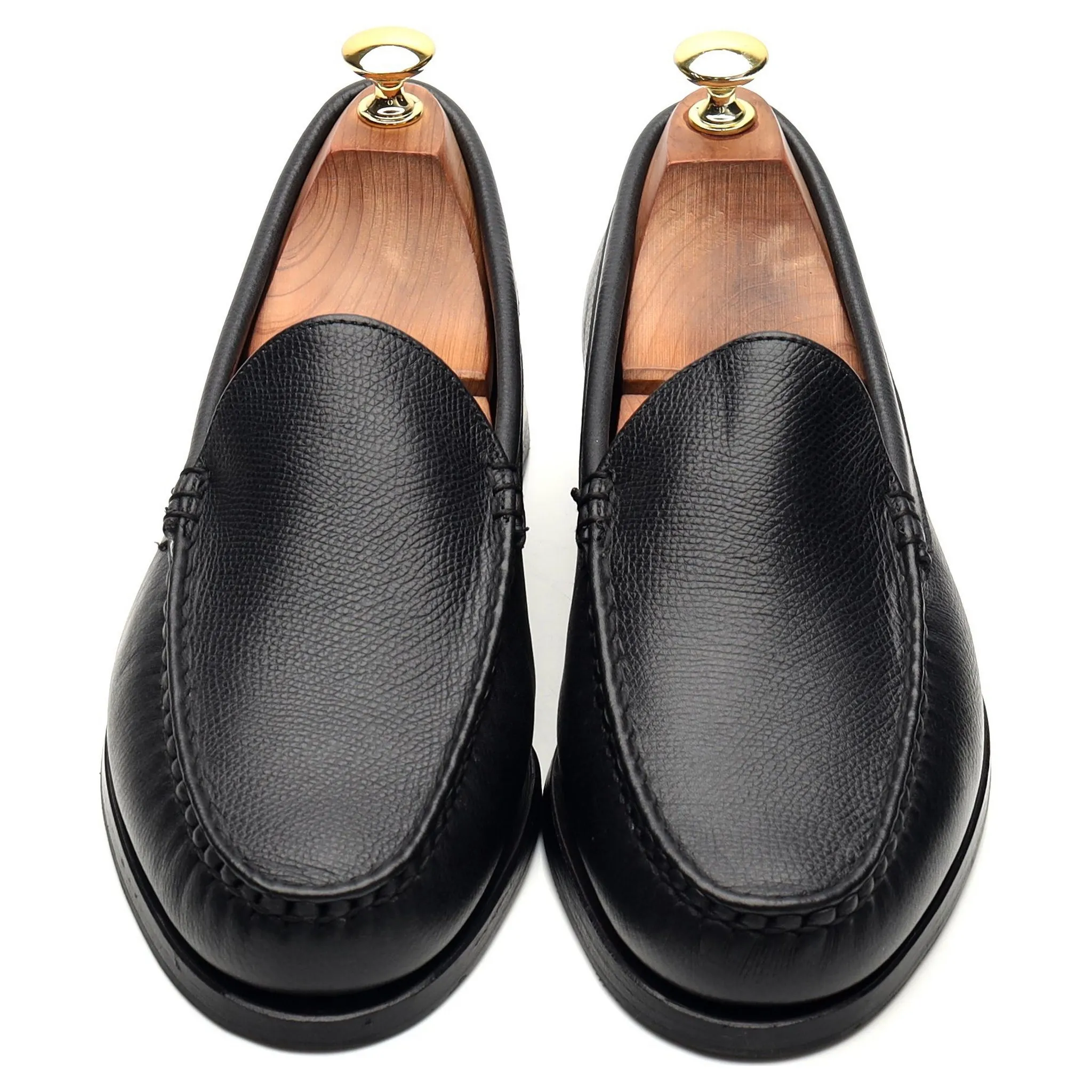 'Sanibel' Black Grain Leather Loafers UK 8 US 9 E