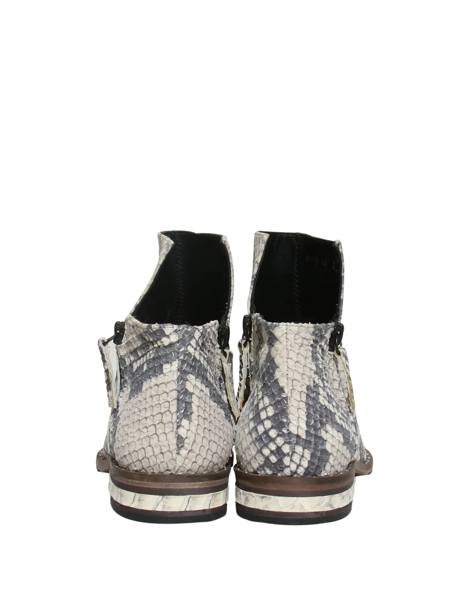 Snakeskin-Print Ankle Boots