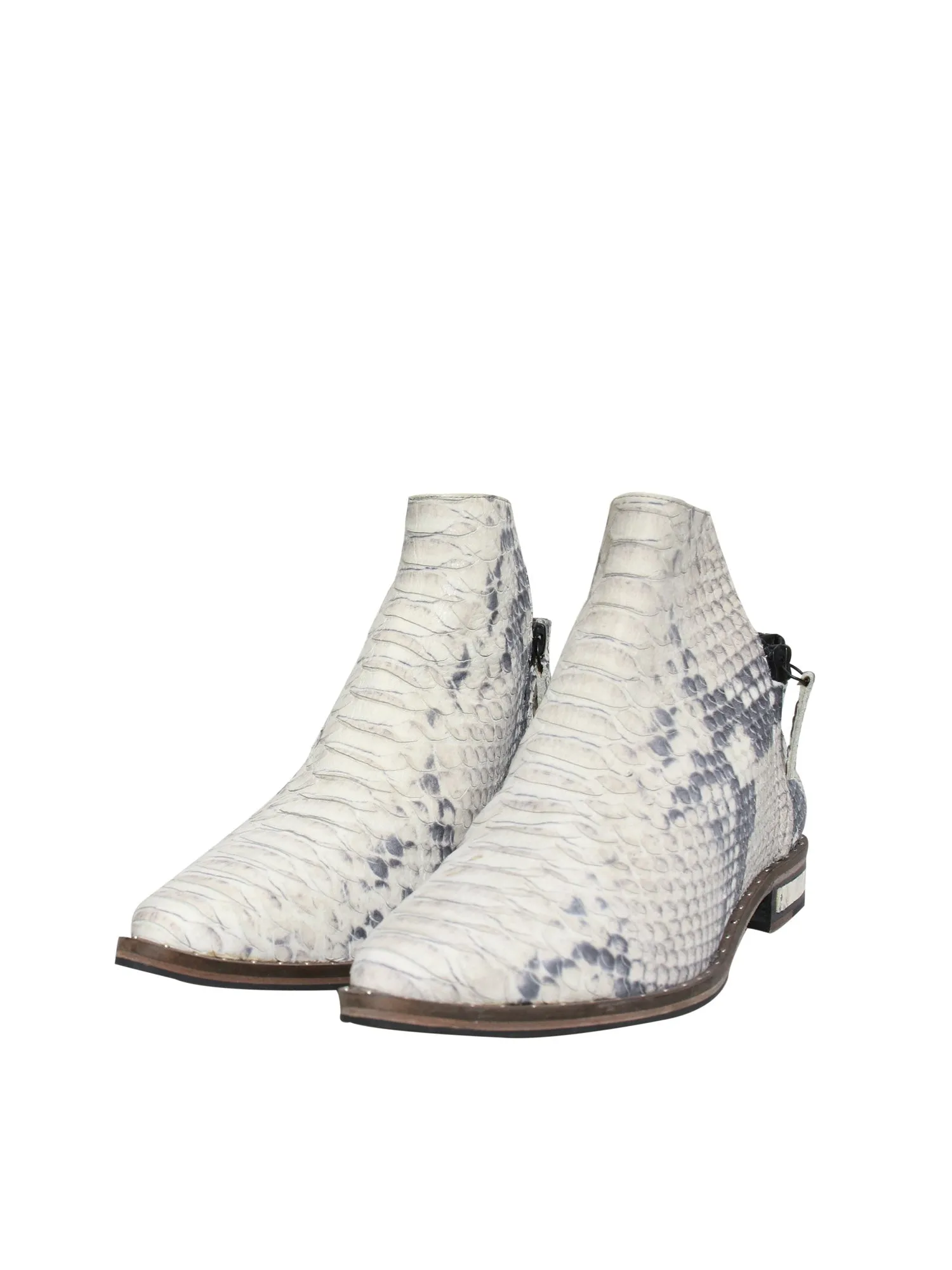 Snakeskin-Print Ankle Boots