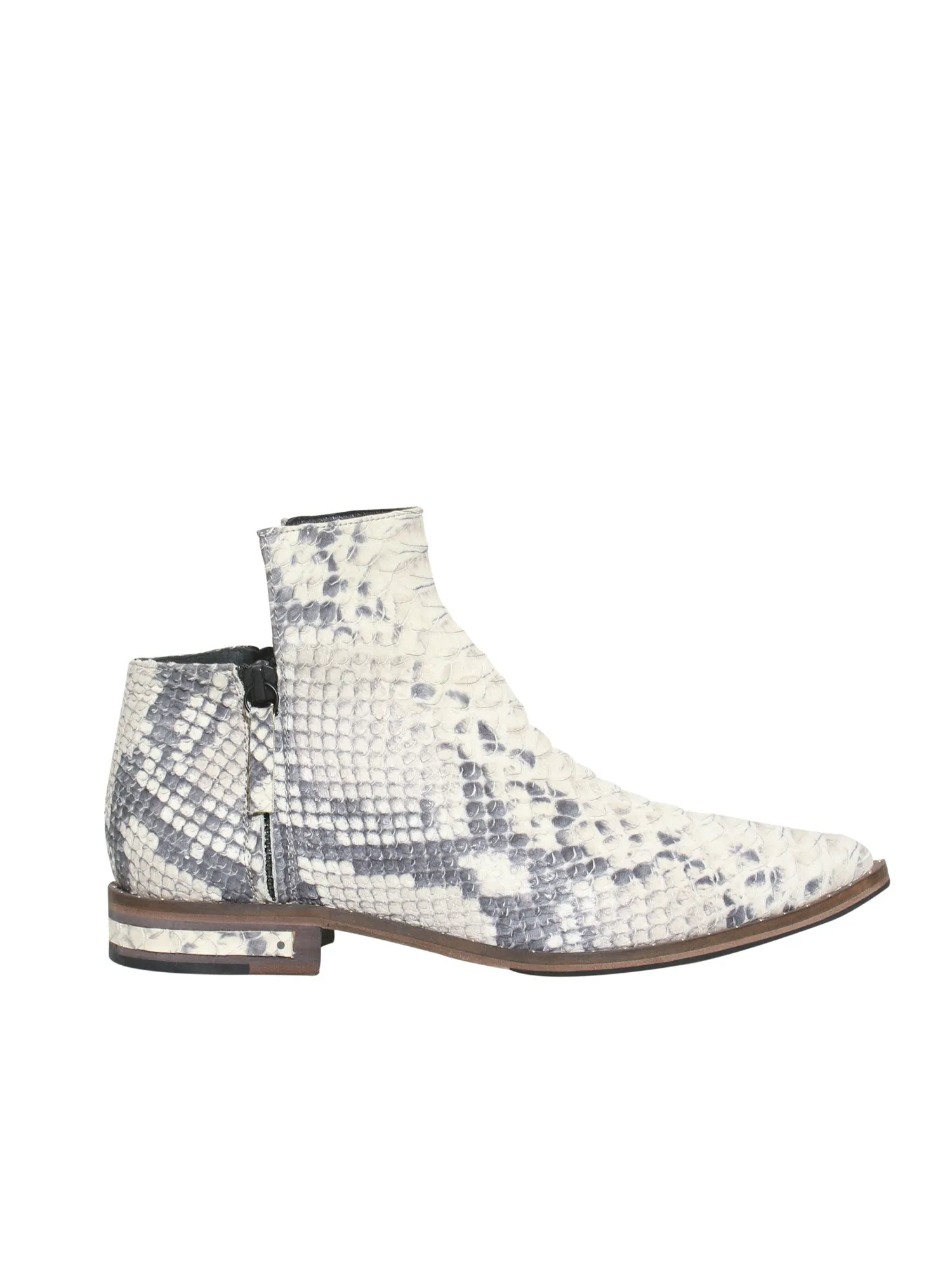Snakeskin-Print Ankle Boots