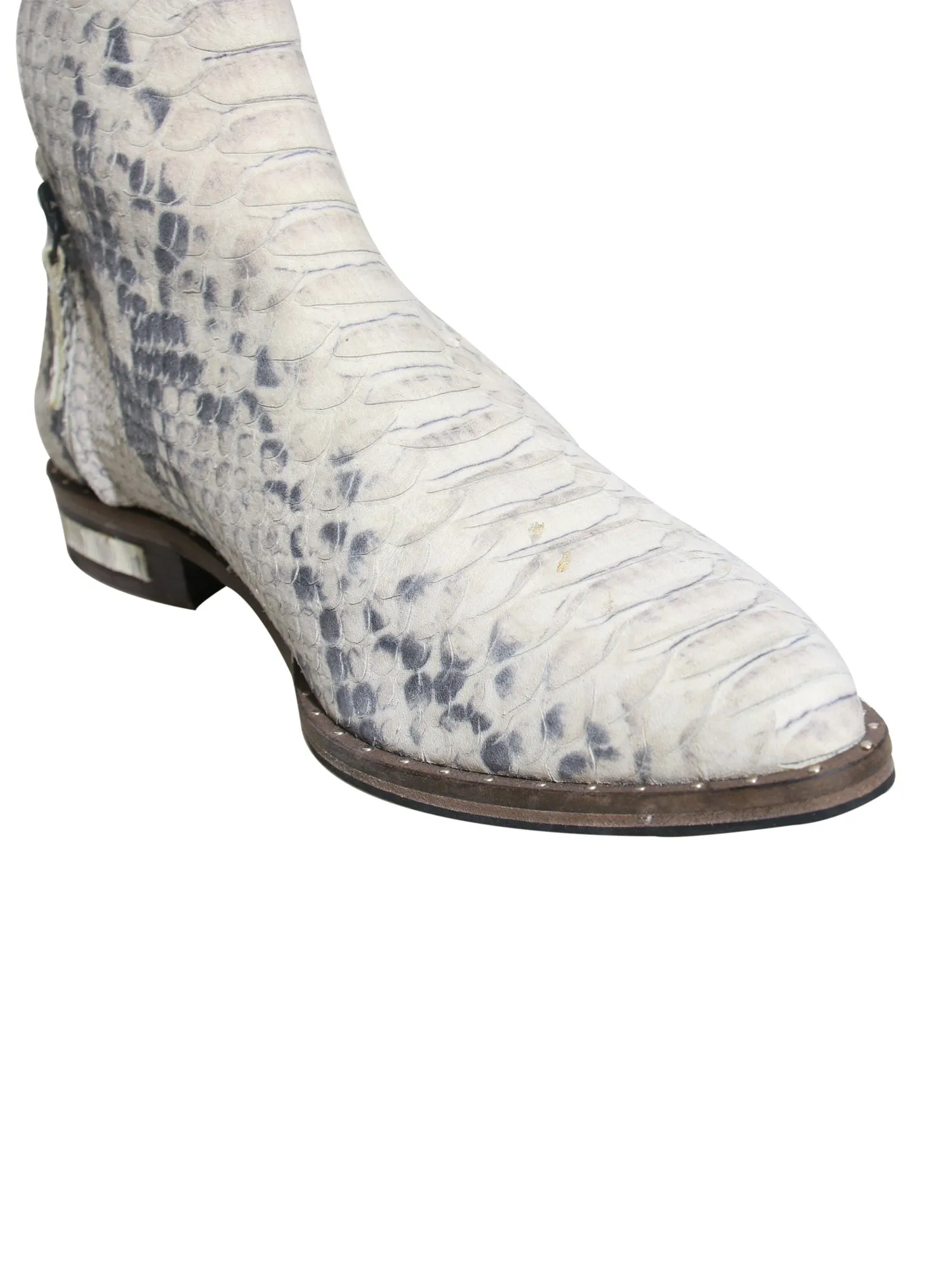 Snakeskin-Print Ankle Boots