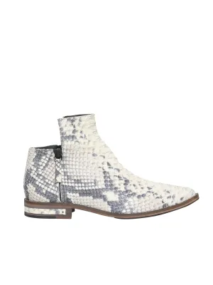 Snakeskin-Print Ankle Boots